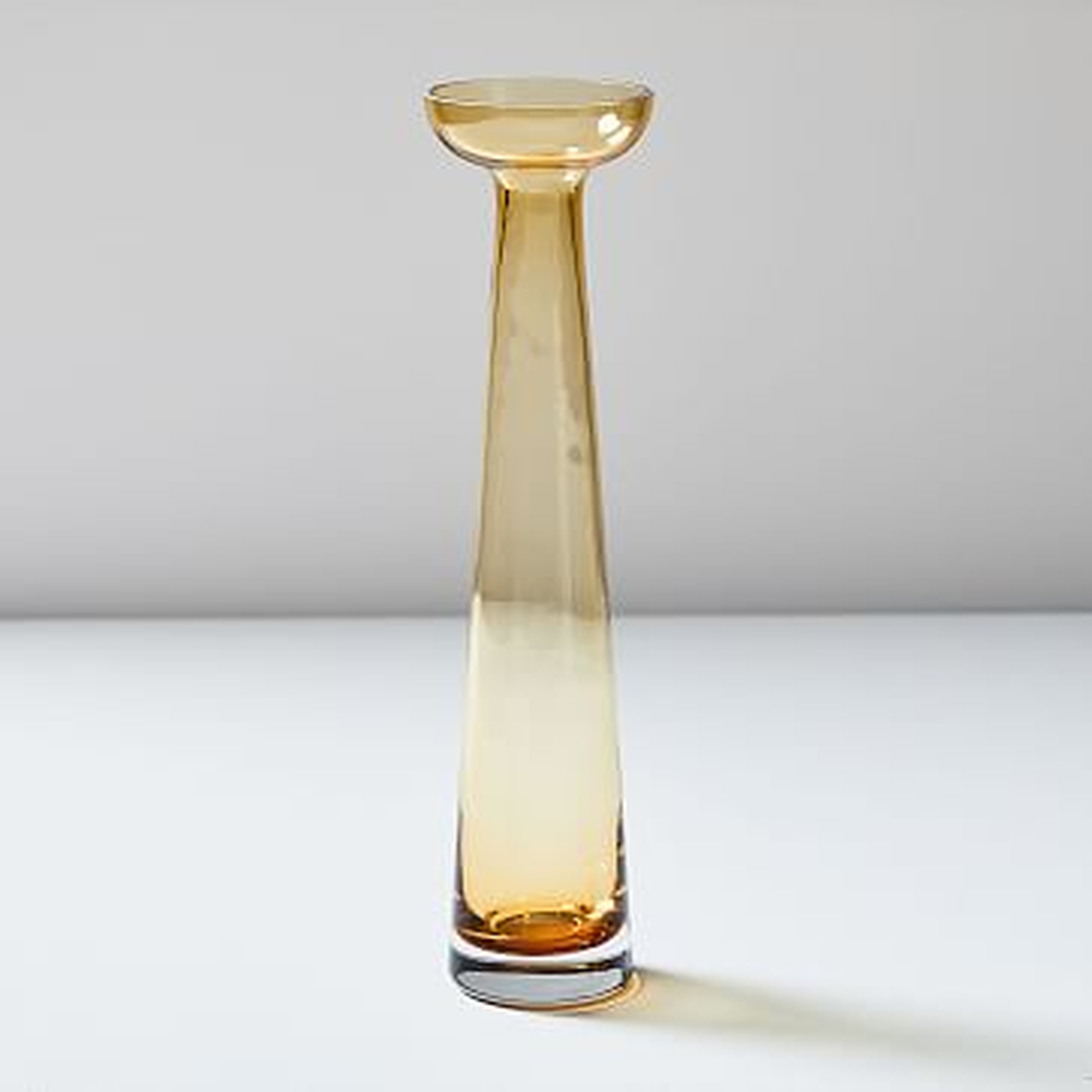 Foundations Taper Candleholder, Amber, 12", Individual - West Elm