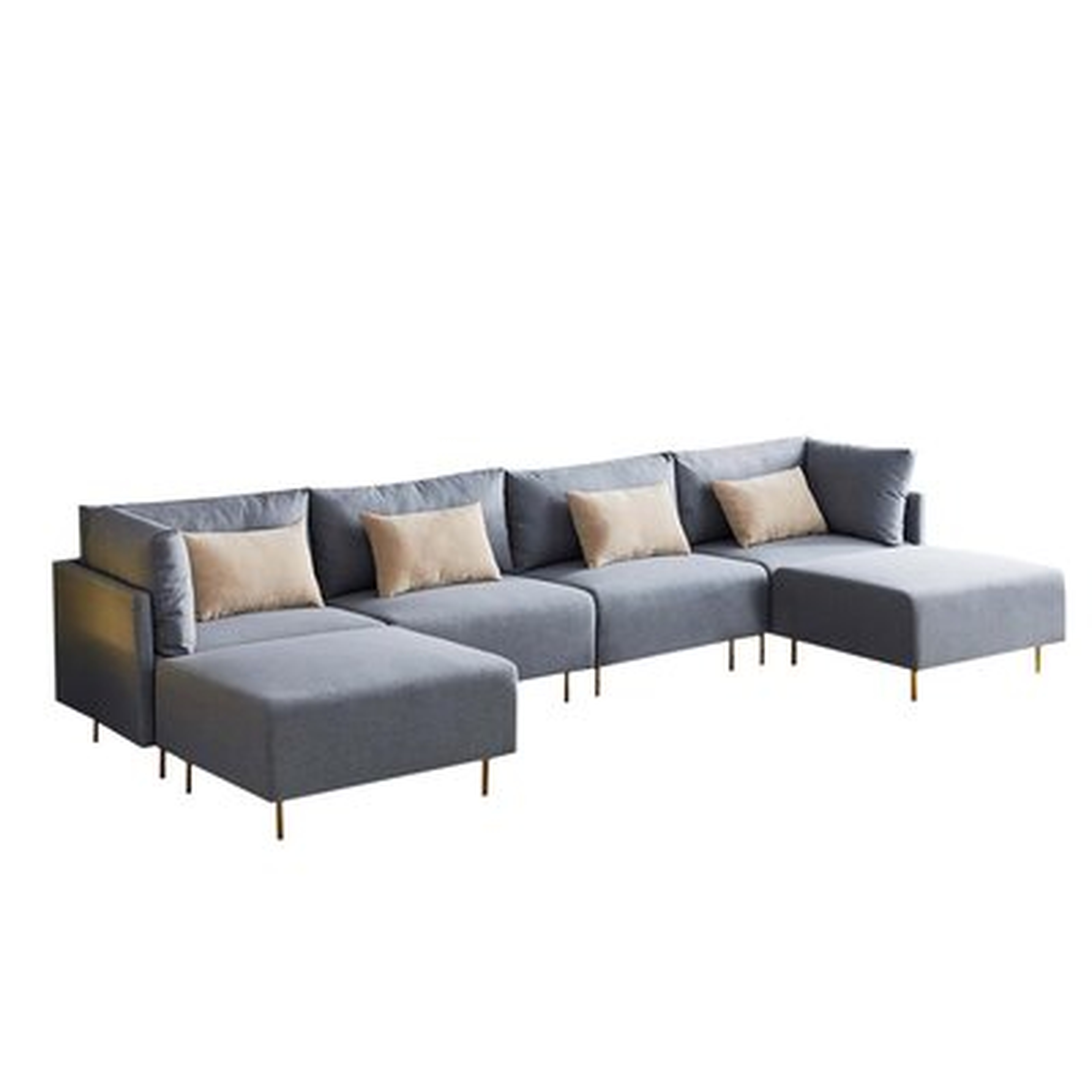 Sofa U Shaped Couch With Reversible Chaise Modular Couch Sectional Sofa With Ottomans And Removable Pillows - Wayfair