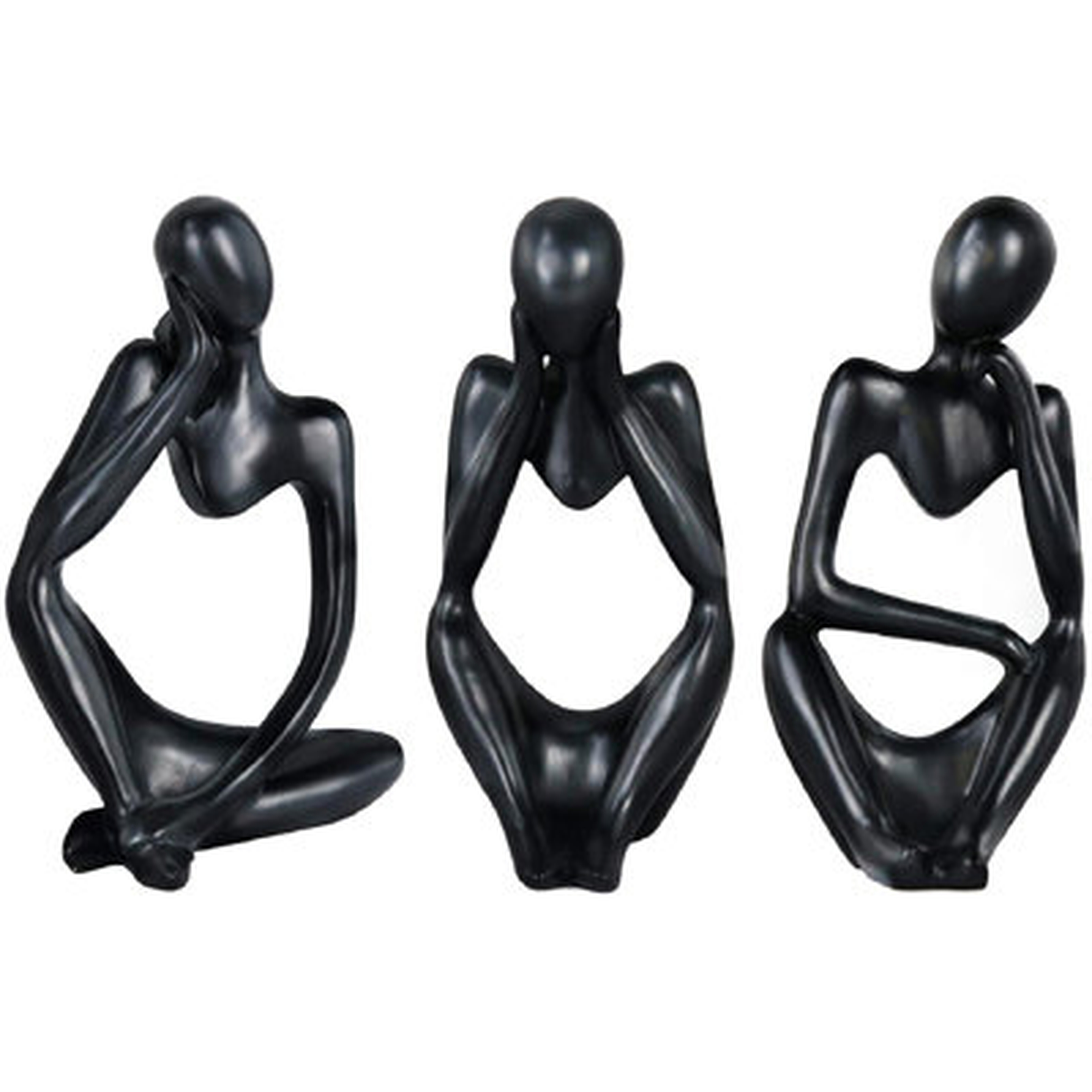 3 Piece Kabbi The Thinker Statue Figurine Set - Wayfair