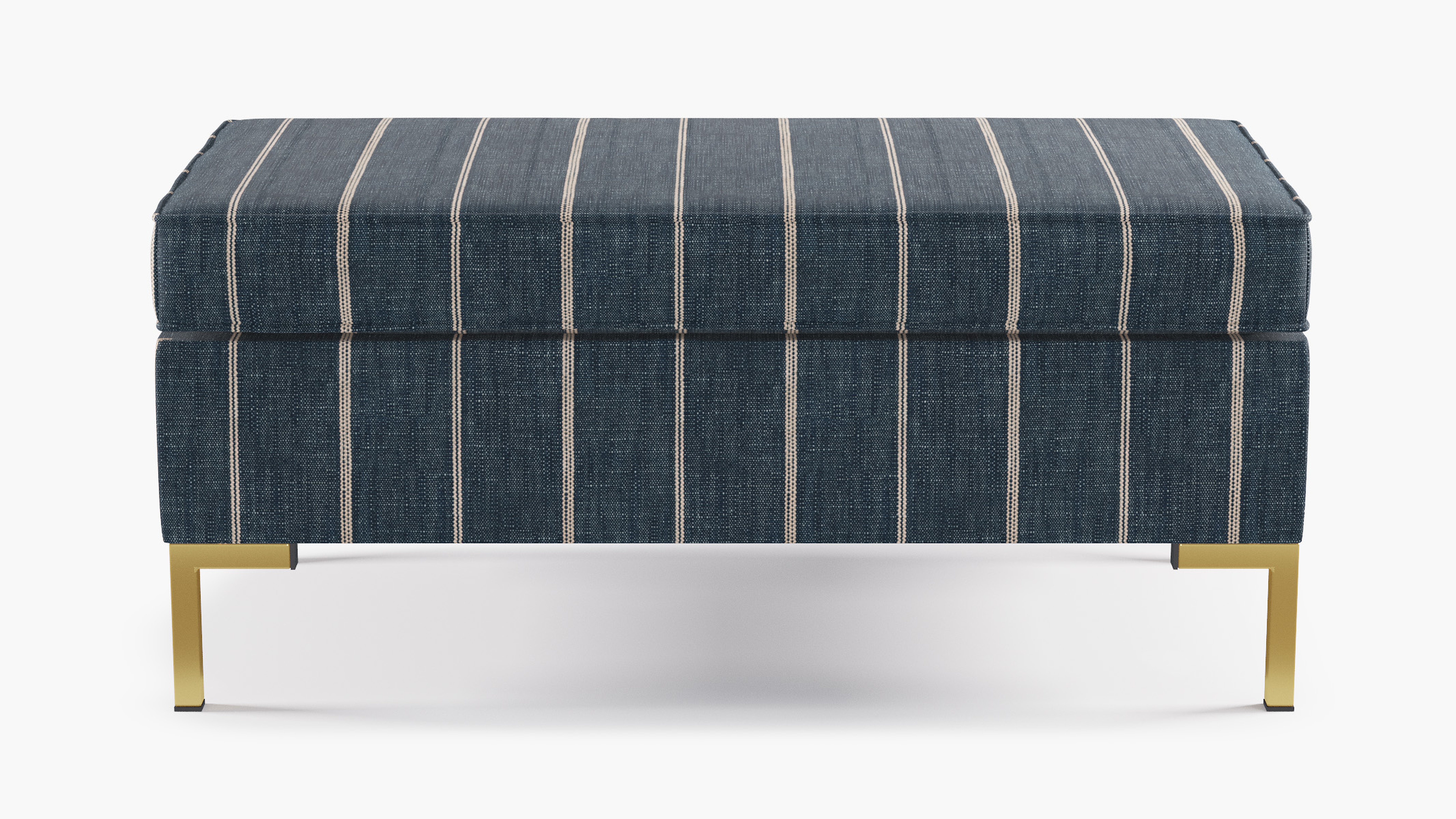 Modern Bench, Indigo Fritz, Brass - The Inside