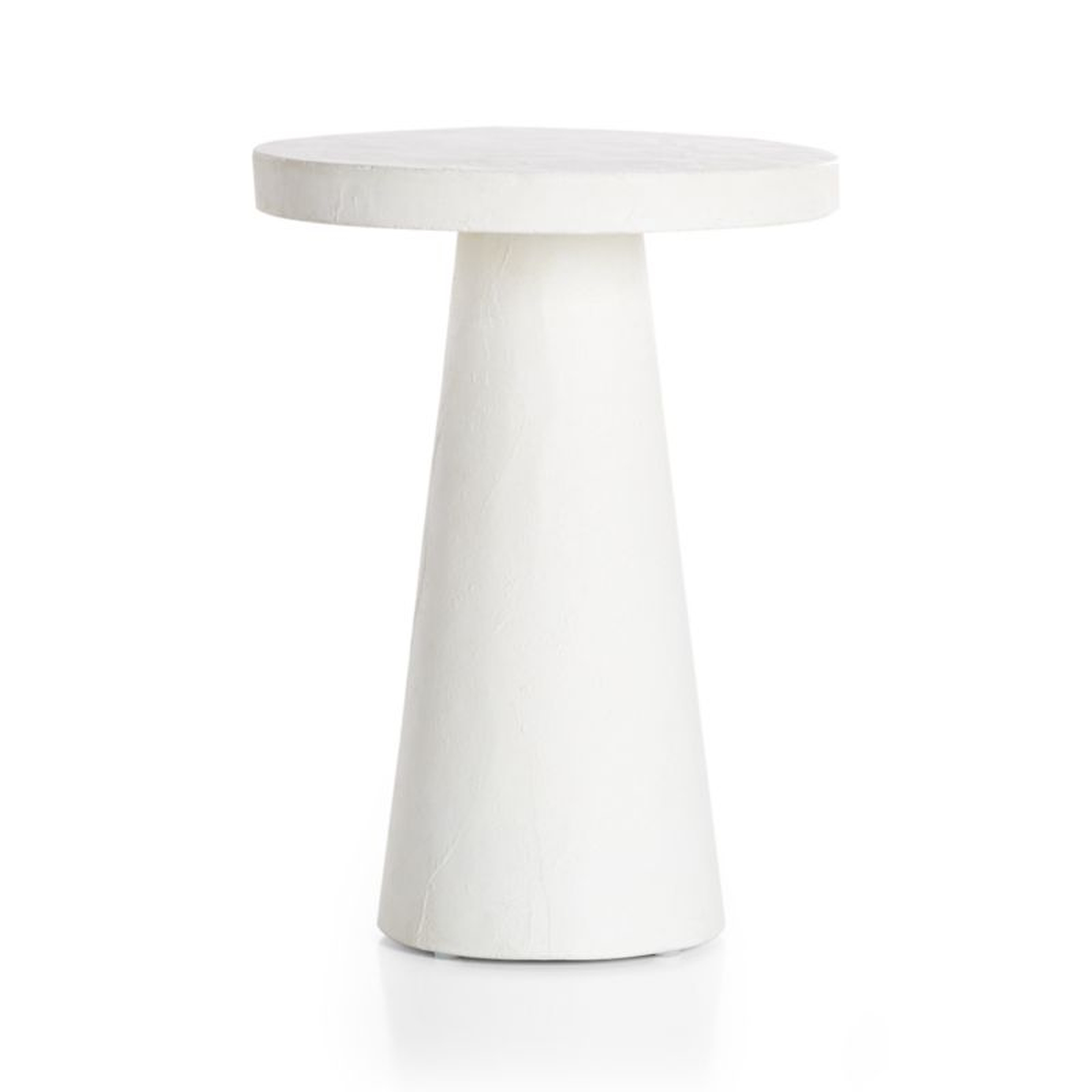Willy White Plaster Round Pedestal Side Table by Leanne Ford - Crate and Barrel
