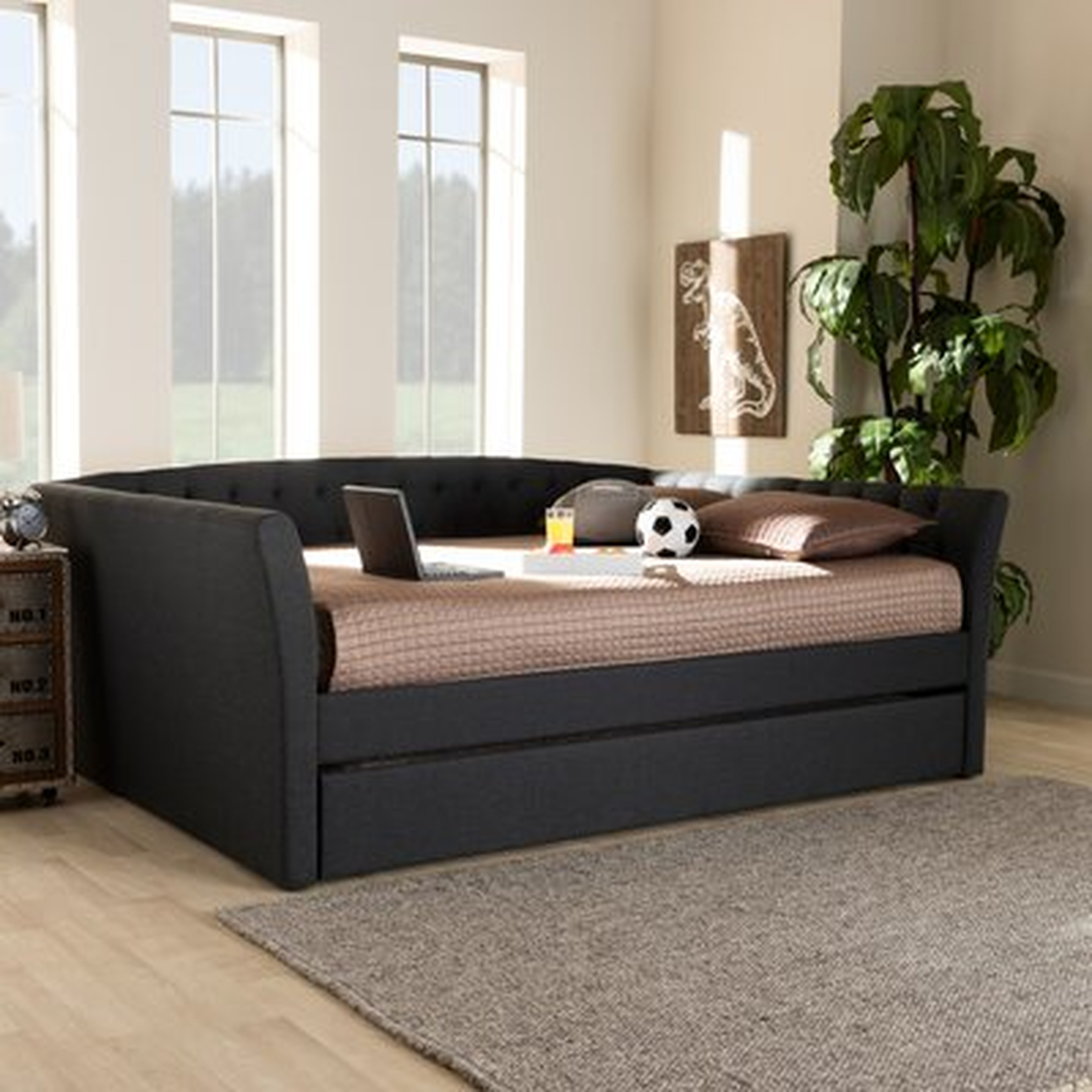 Yehuda Daybed with Roll-Out Trundle Bed - Wayfair