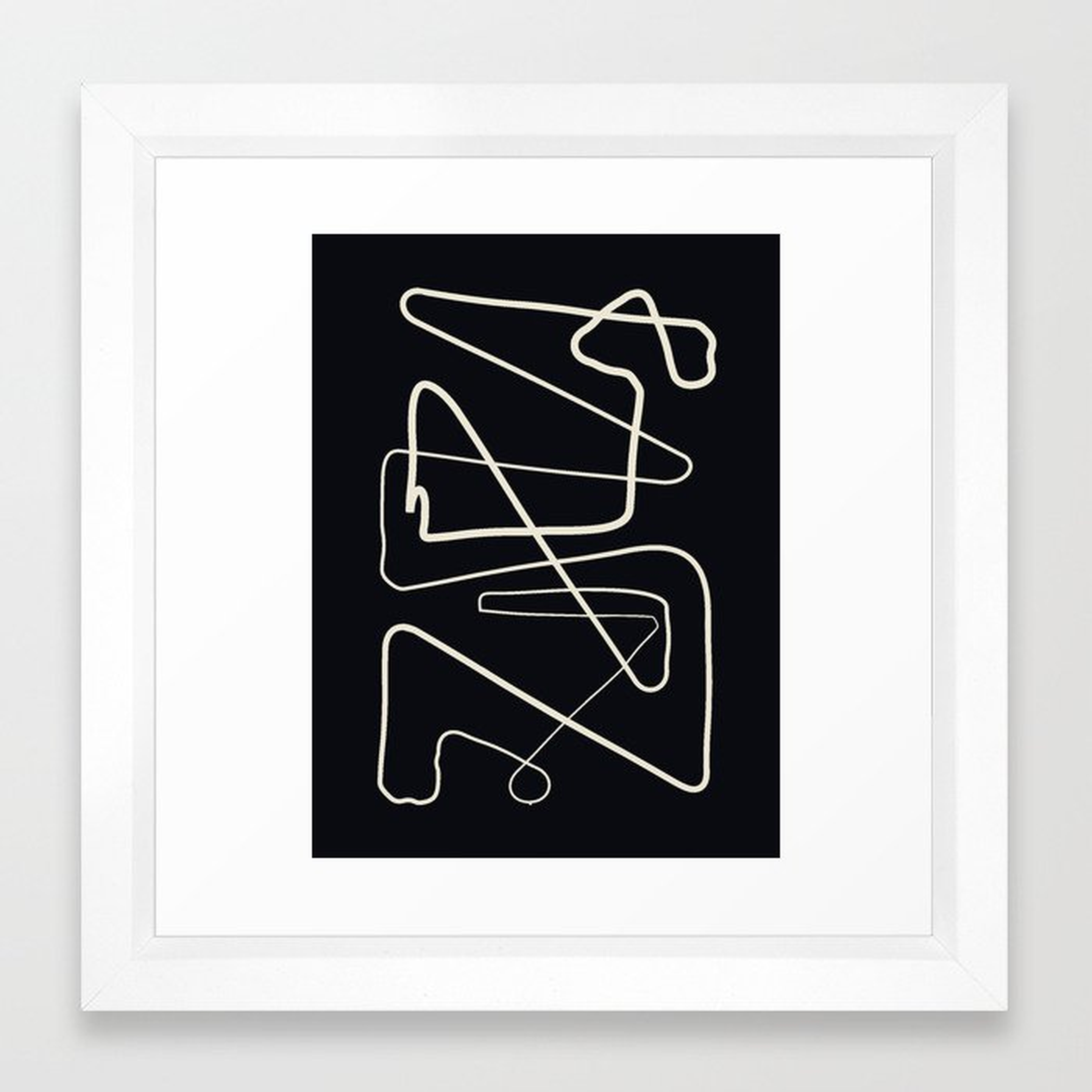 Movements Black Framed Art Print by Grace - Vector White - X-Small-12x12 - Society6
