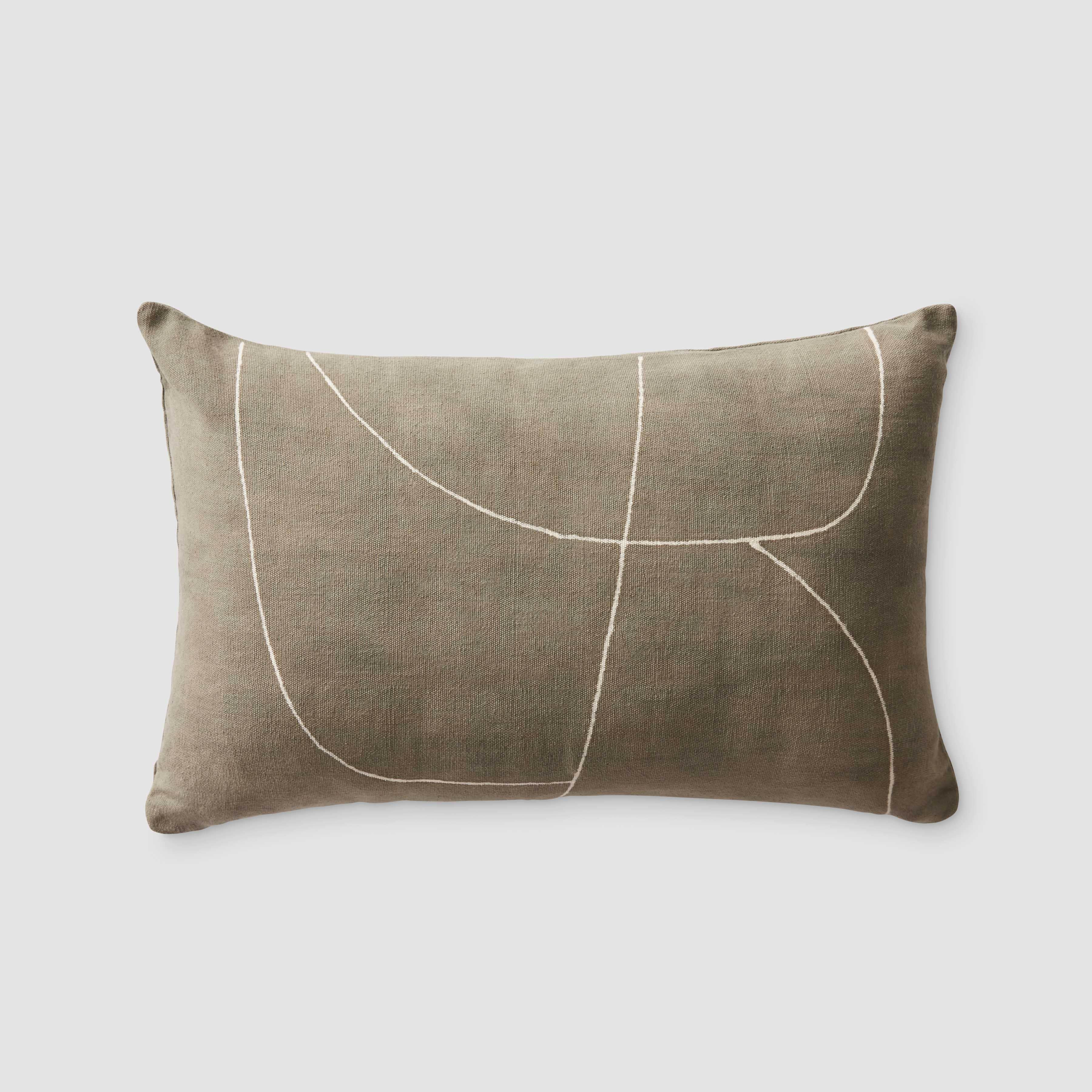 The Citizenry Montagne Mud Cloth Lumbar Pillow | 12" x 20" | blues&greens - The Citizenry