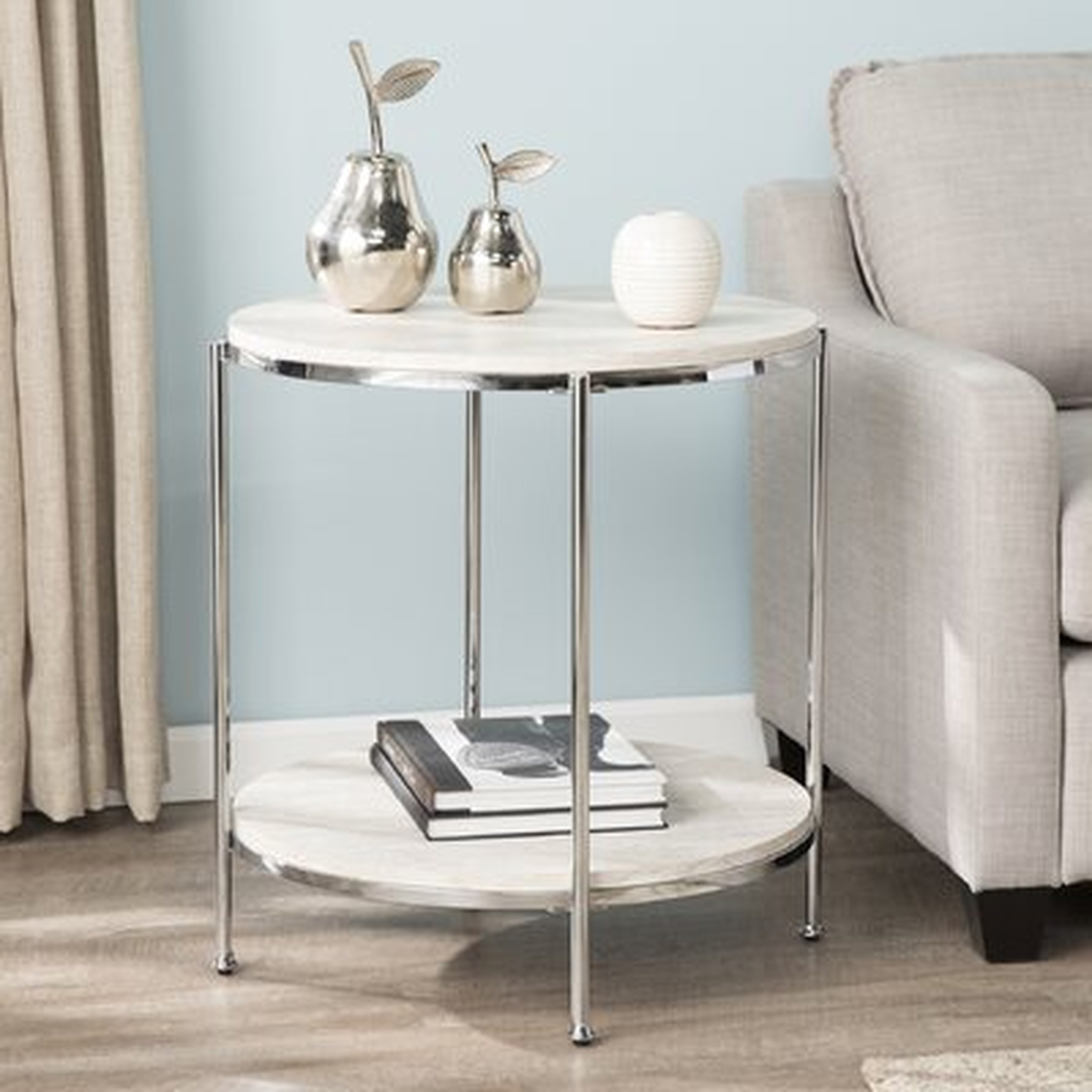 Stamper Faux Stone End Table - Wayfair