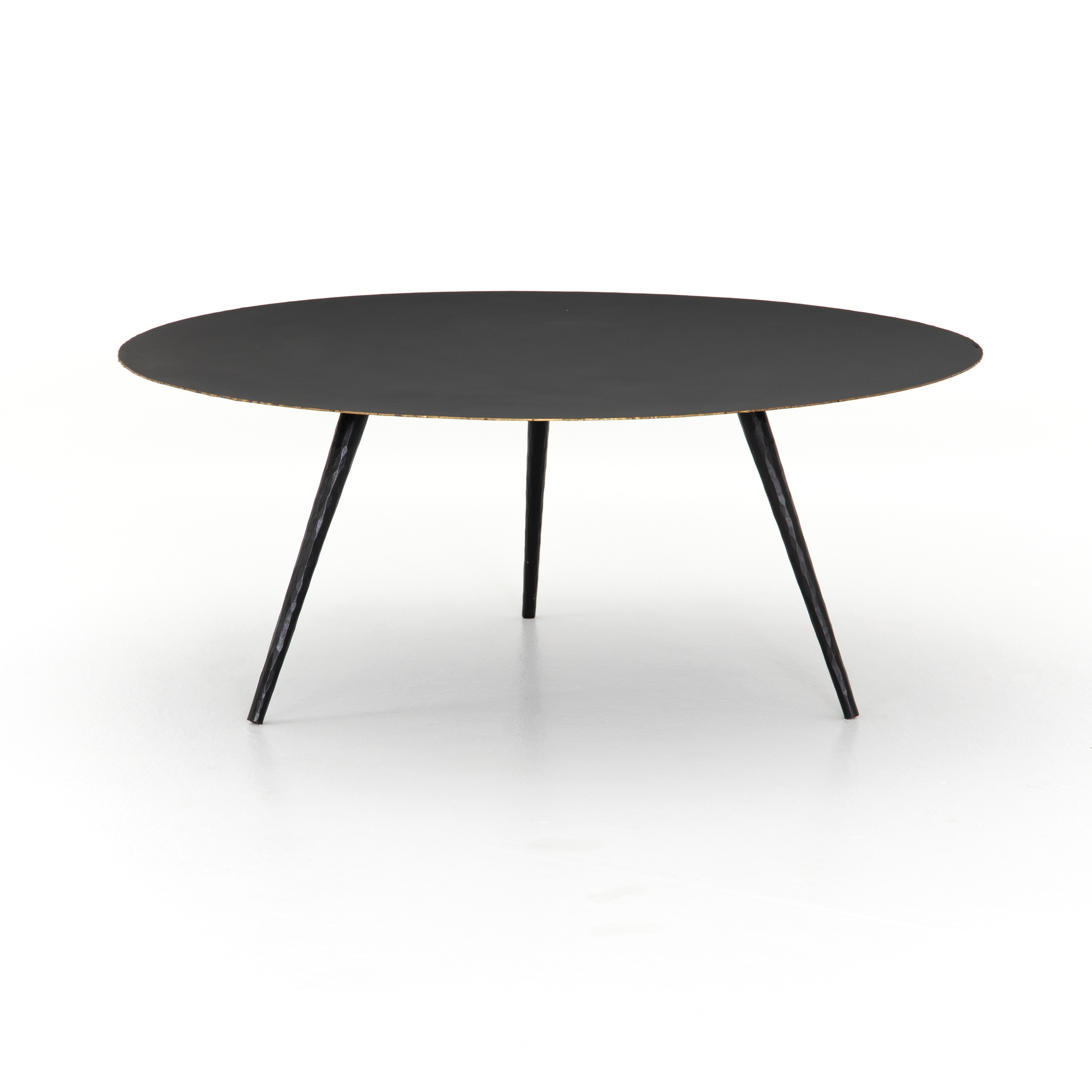 Trula Round Coffee Table-Rubbed Black - Four Hands