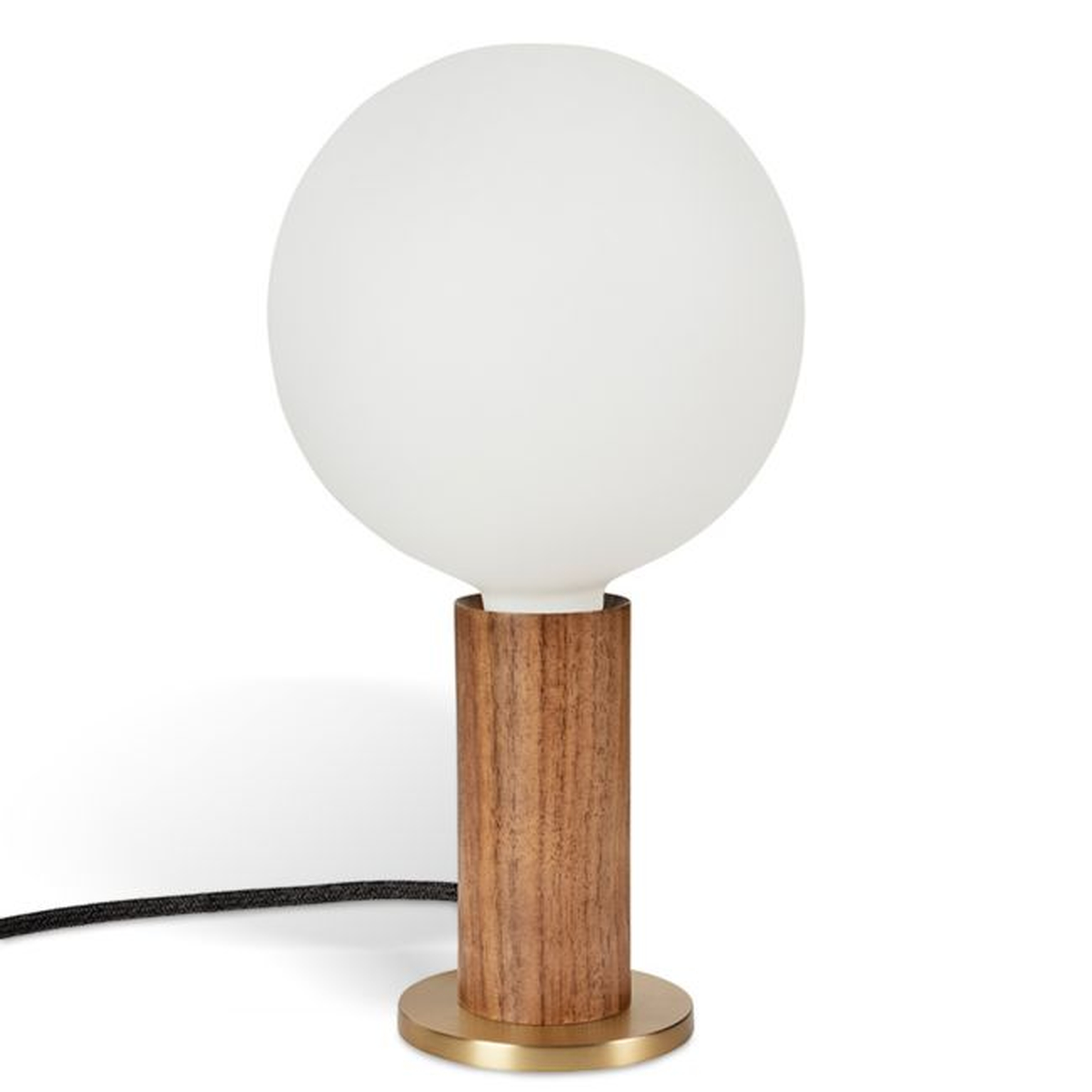 Tala Walnut Table Lamp with Sphere IV Bulb - Crate and Barrel