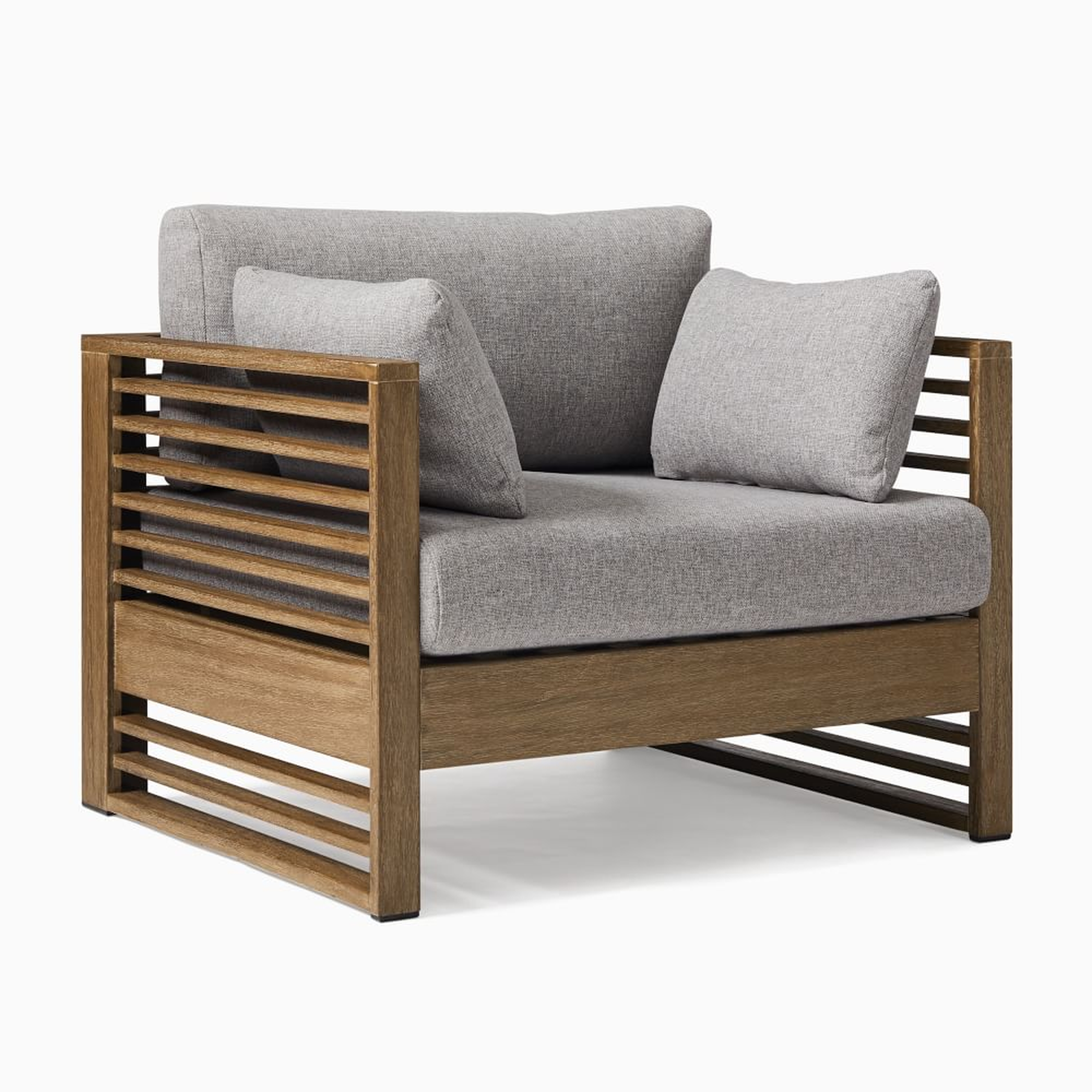 Santa Fe Slatted Lounge Chair, Driftwood/Gray - West Elm