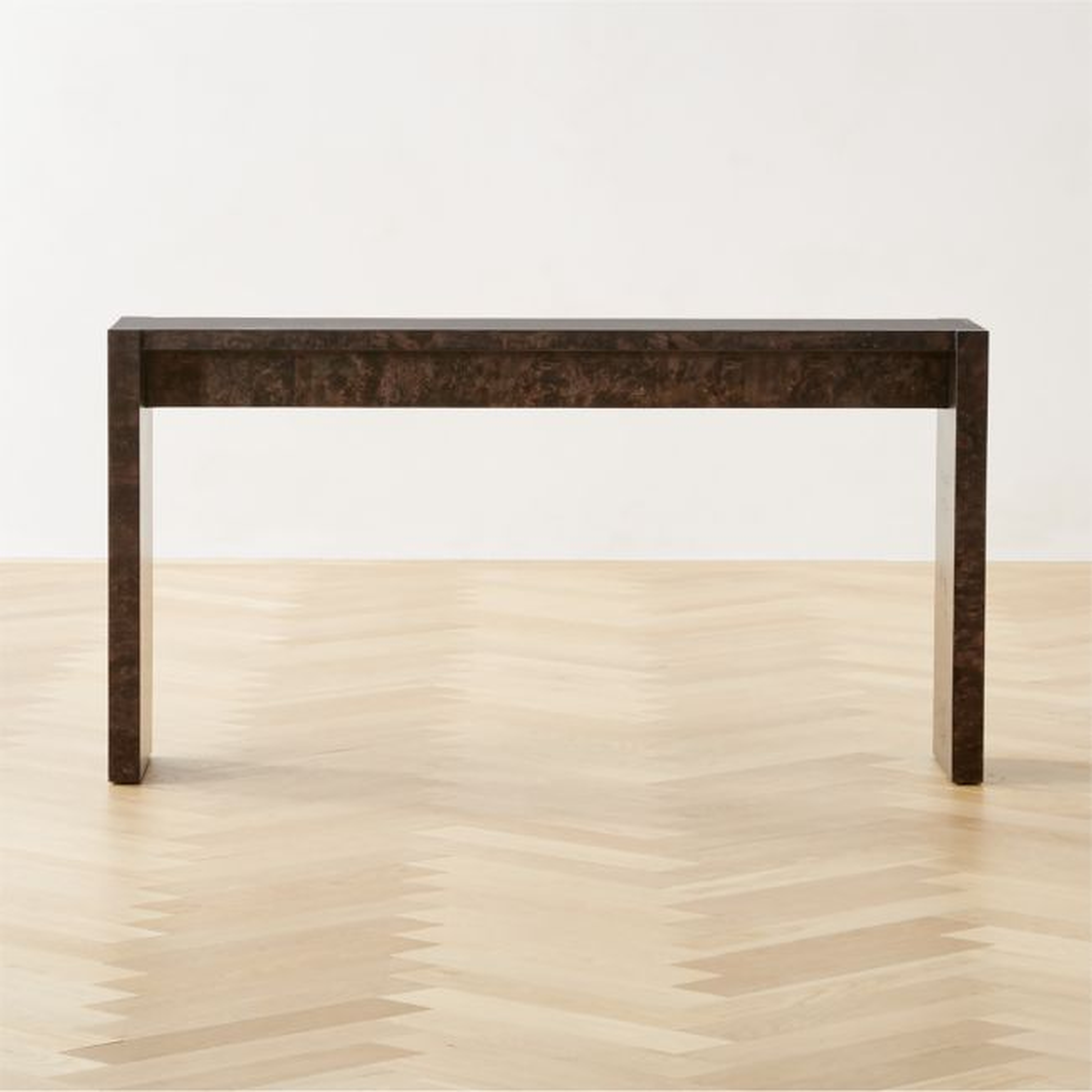 Niche 54" Black Burl Wood Console Table - CB2