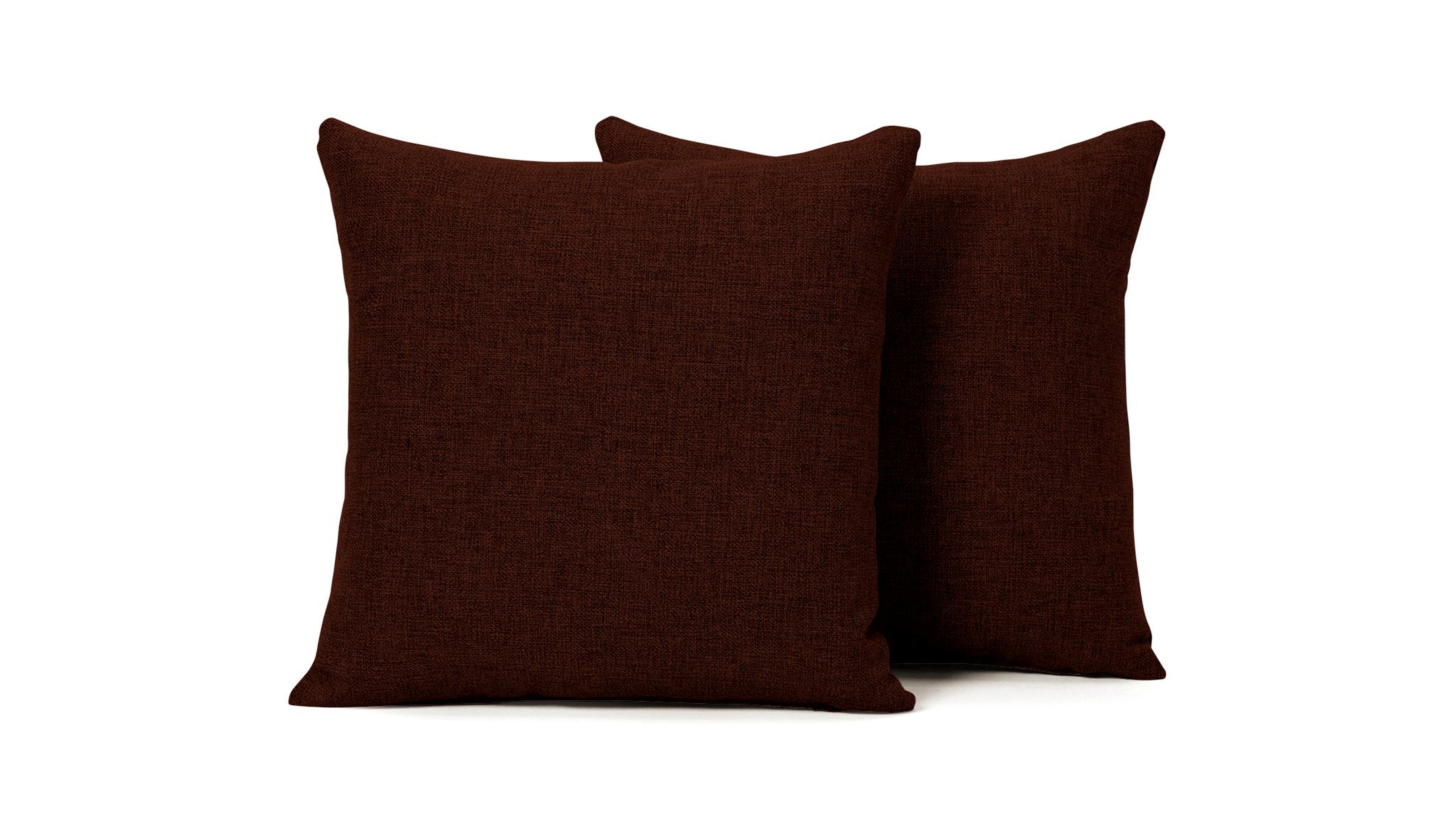 Red Decorative Mid Century Modern Knife Edge Pillows 18 x 18 (Set of 2) - Milo Burgundy - Joybird