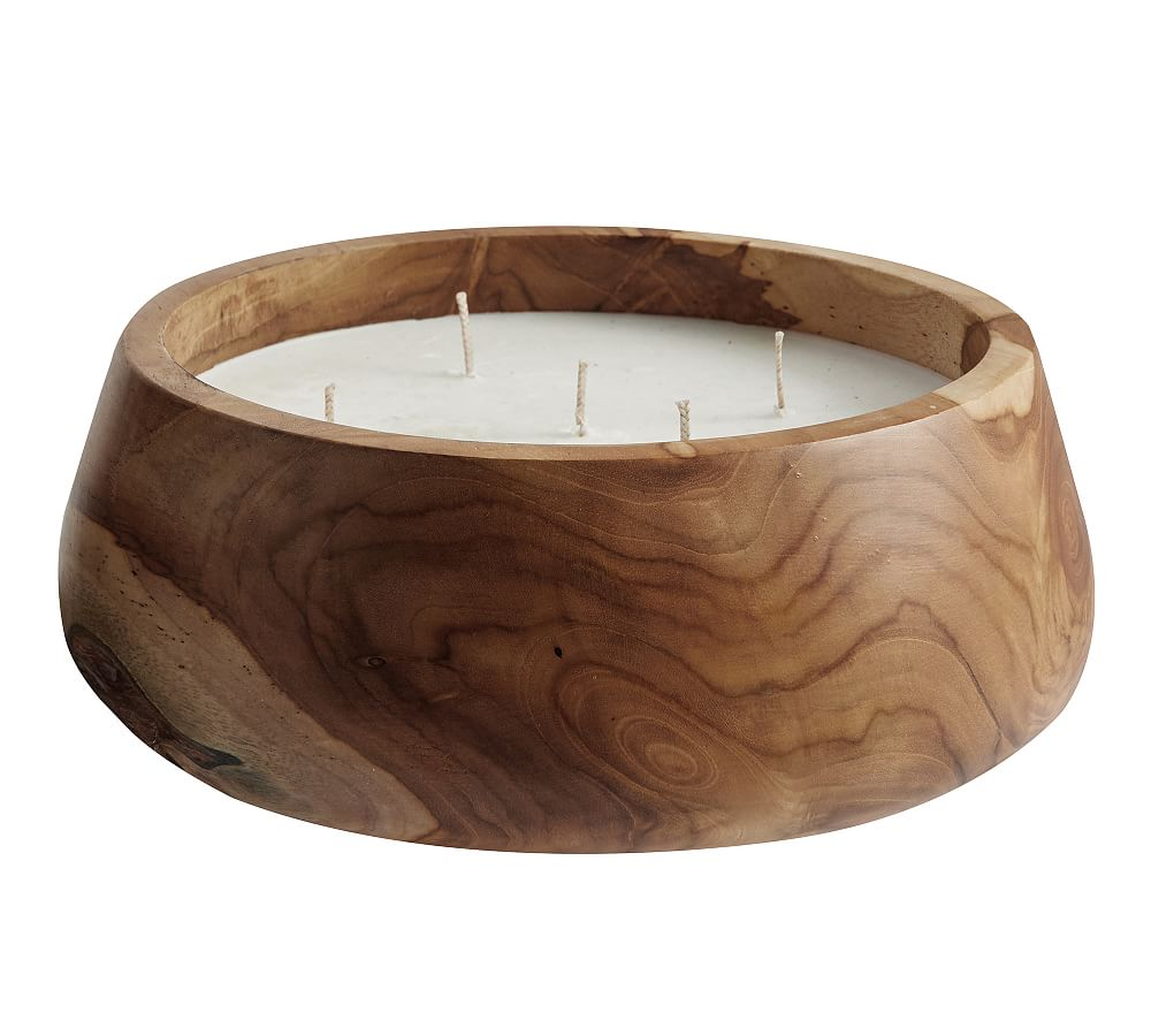 Modern Wood Scented Candle - Palo Santo, Brown, Large - Pottery Barn