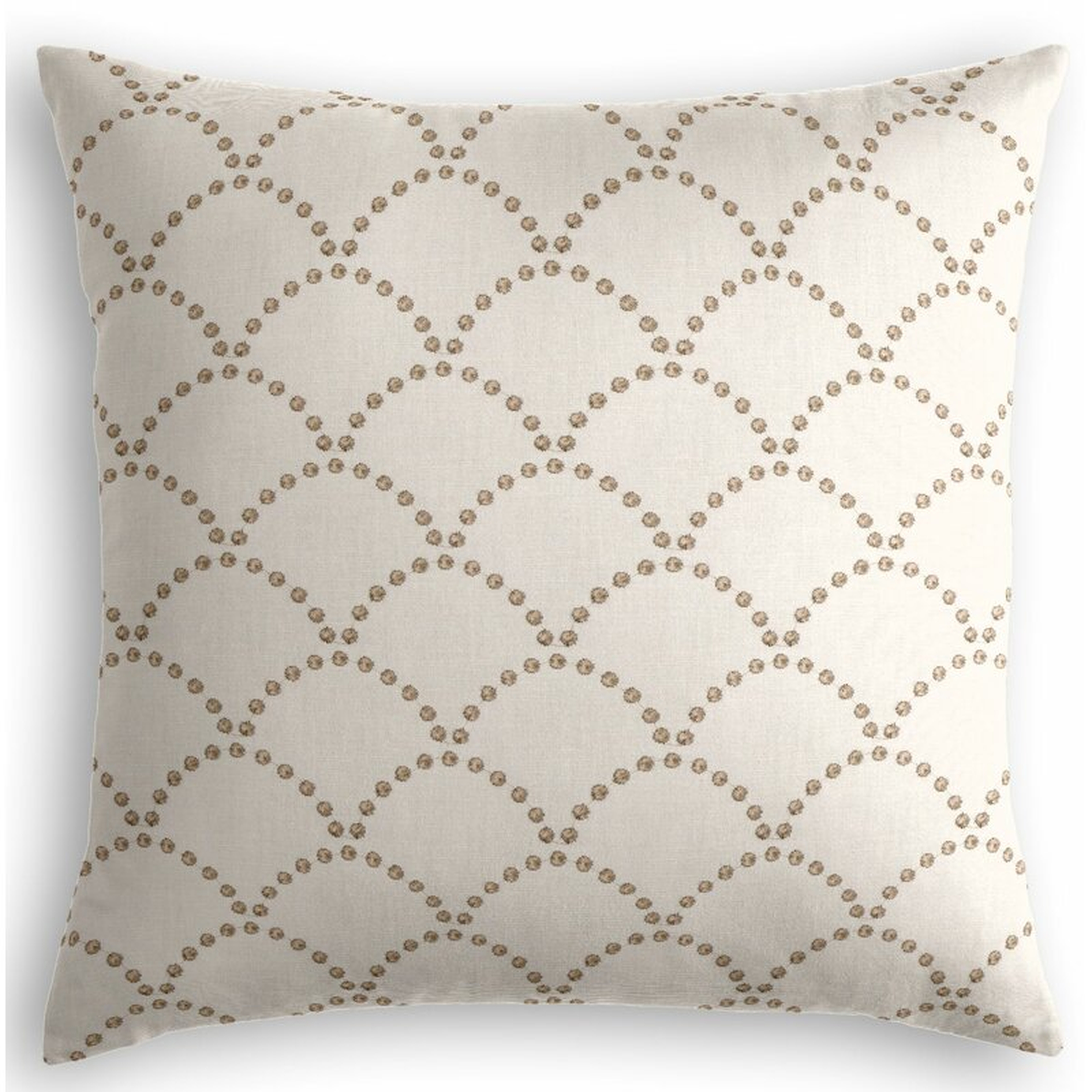 Loom Decor Embroidered Scallop Linen Throw Pillow Size: 20 x 20 / Taupe - Perigold
