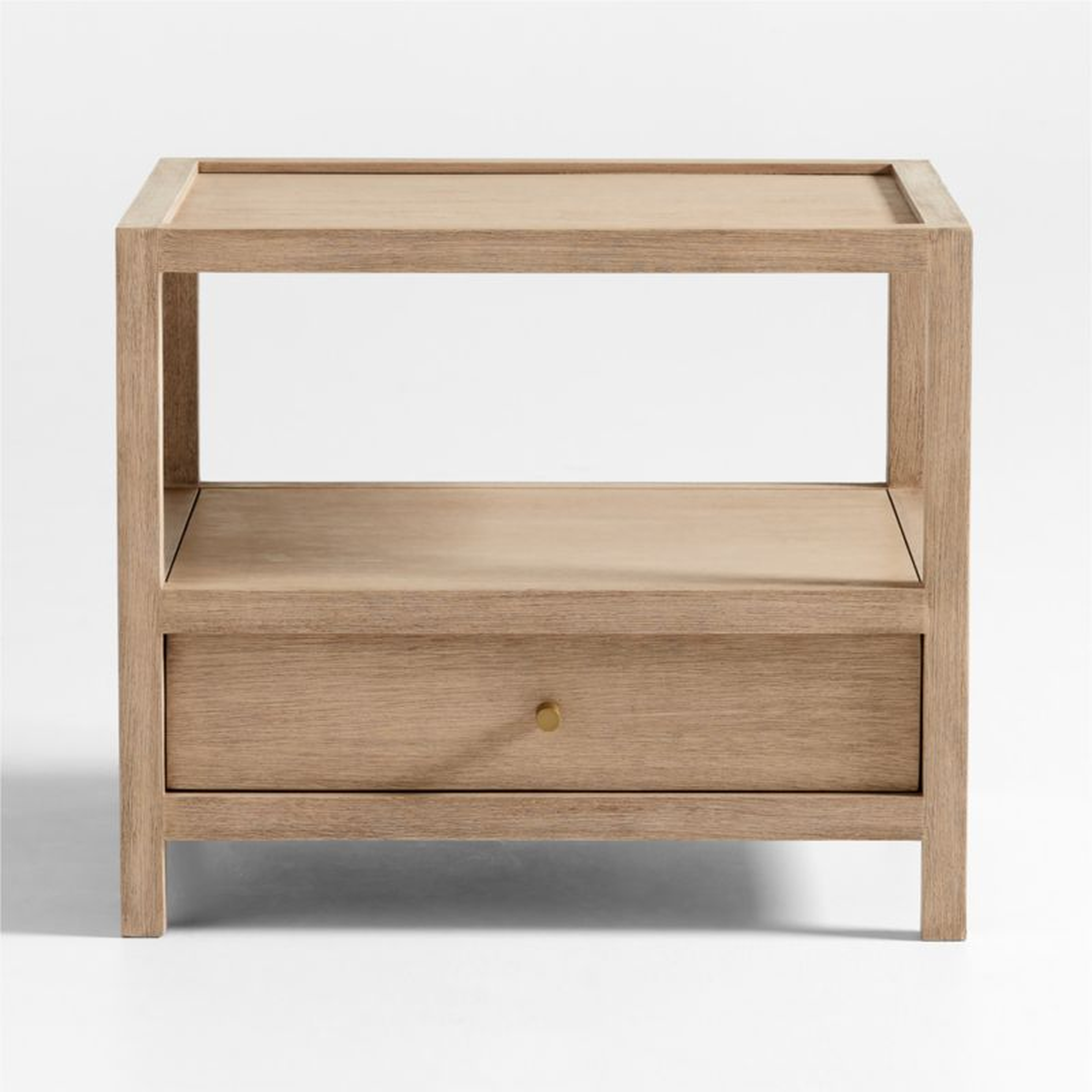 Keane Large Weathered Natural Wood Storage End Table - Crate and Barrel