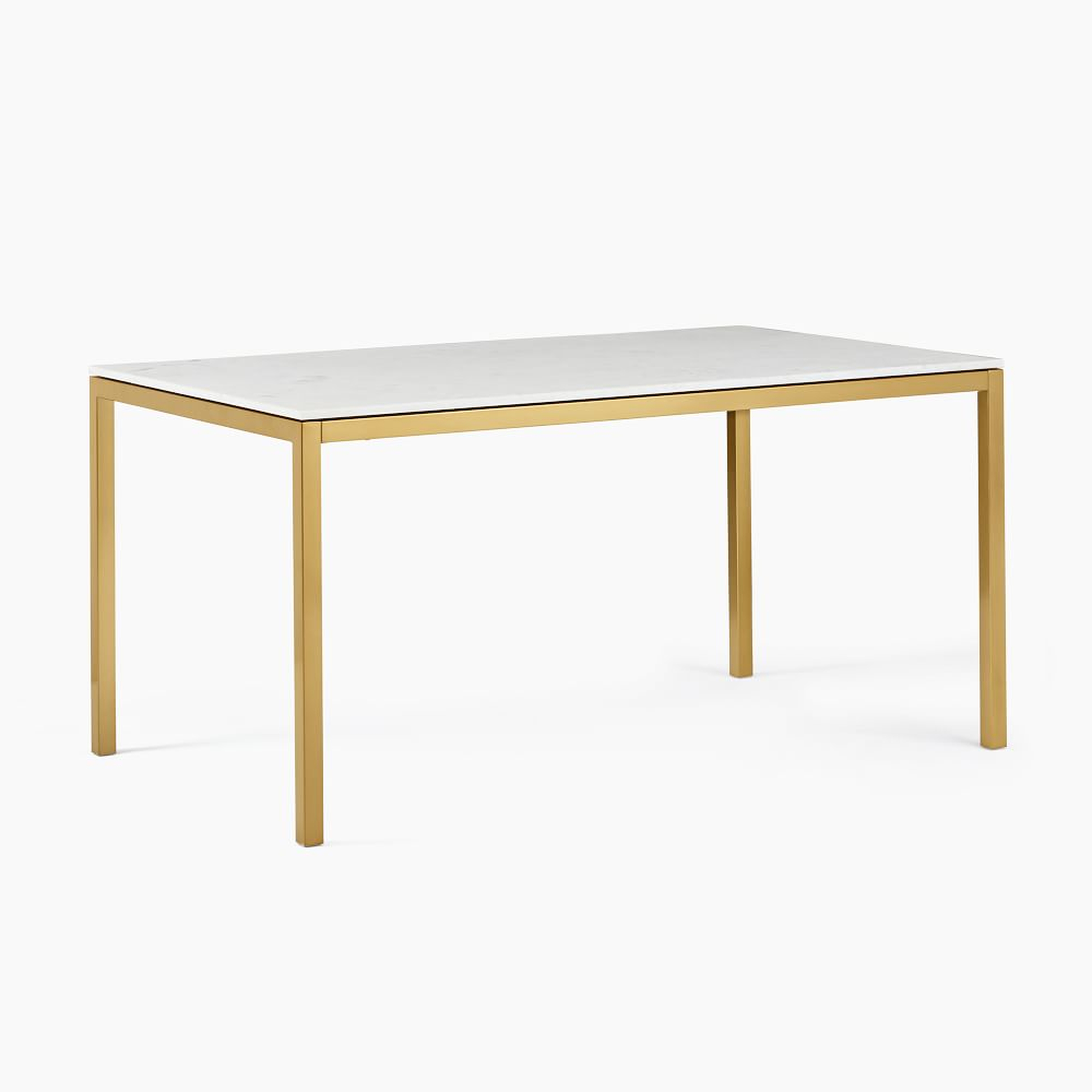 Frame 60" Dining Table, Marble, Antique Brass - West Elm
