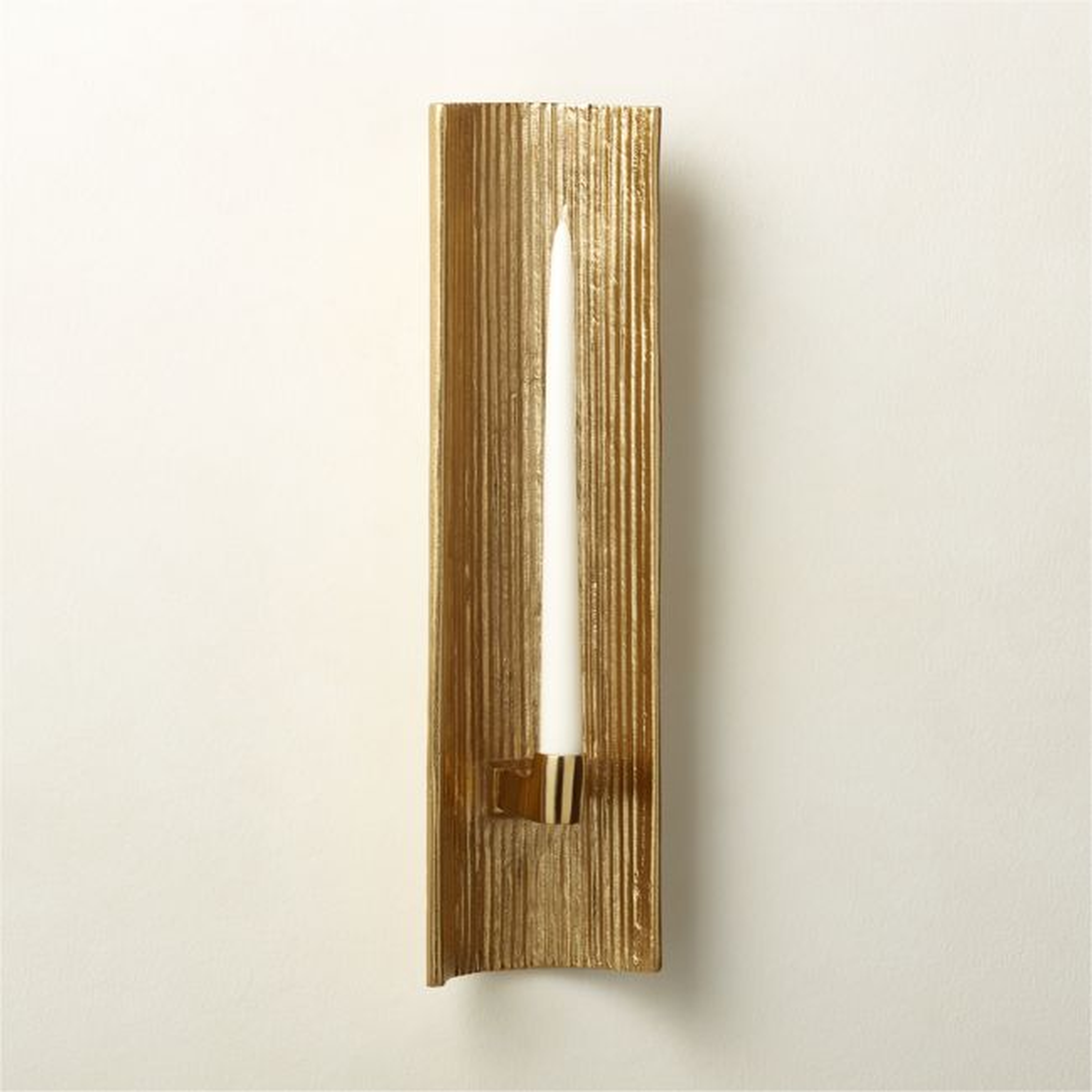 Ripple Brass Wall Sconce Taper Candle Holder - CB2