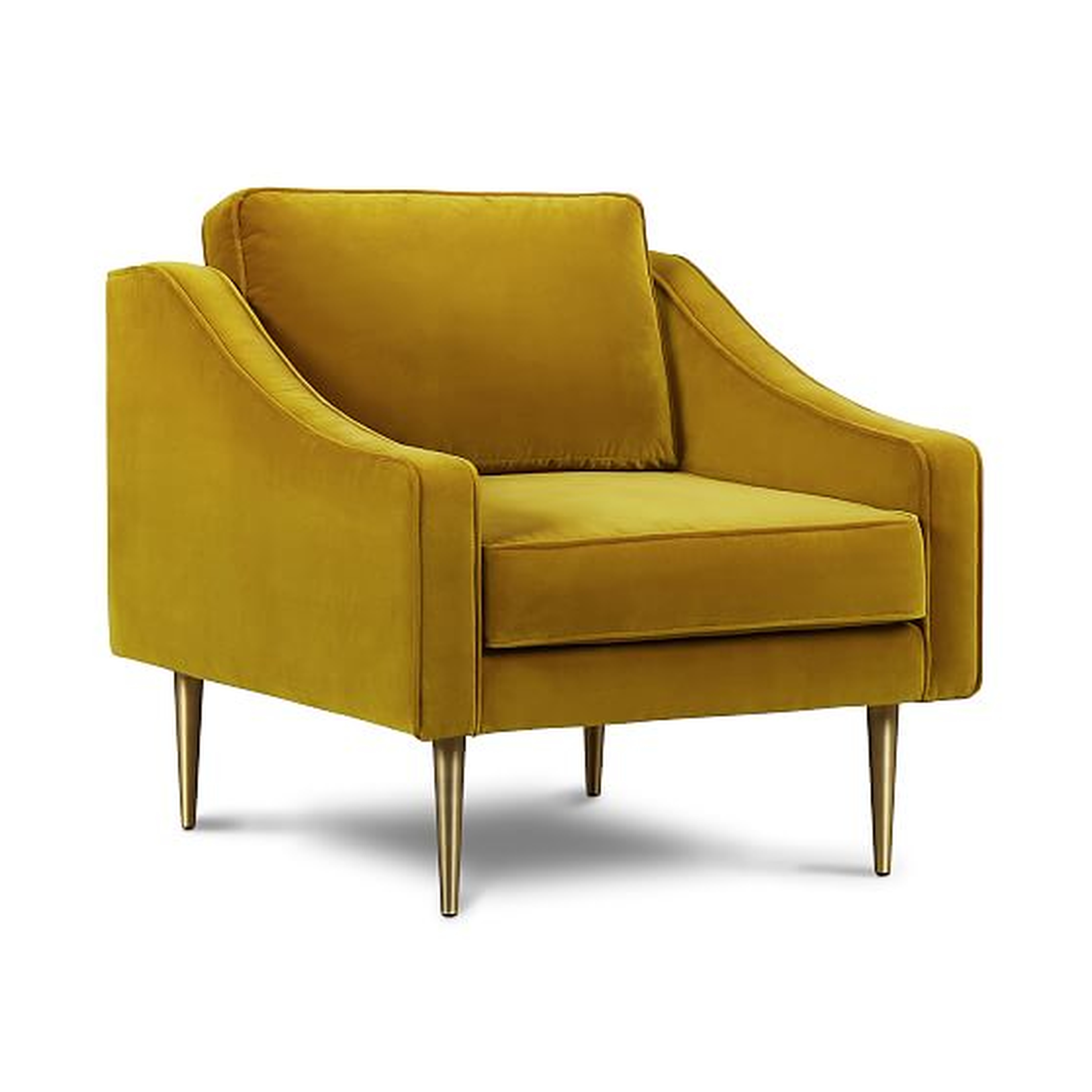 Aniston Chair Gold Velvet Stainless Steel - West Elm