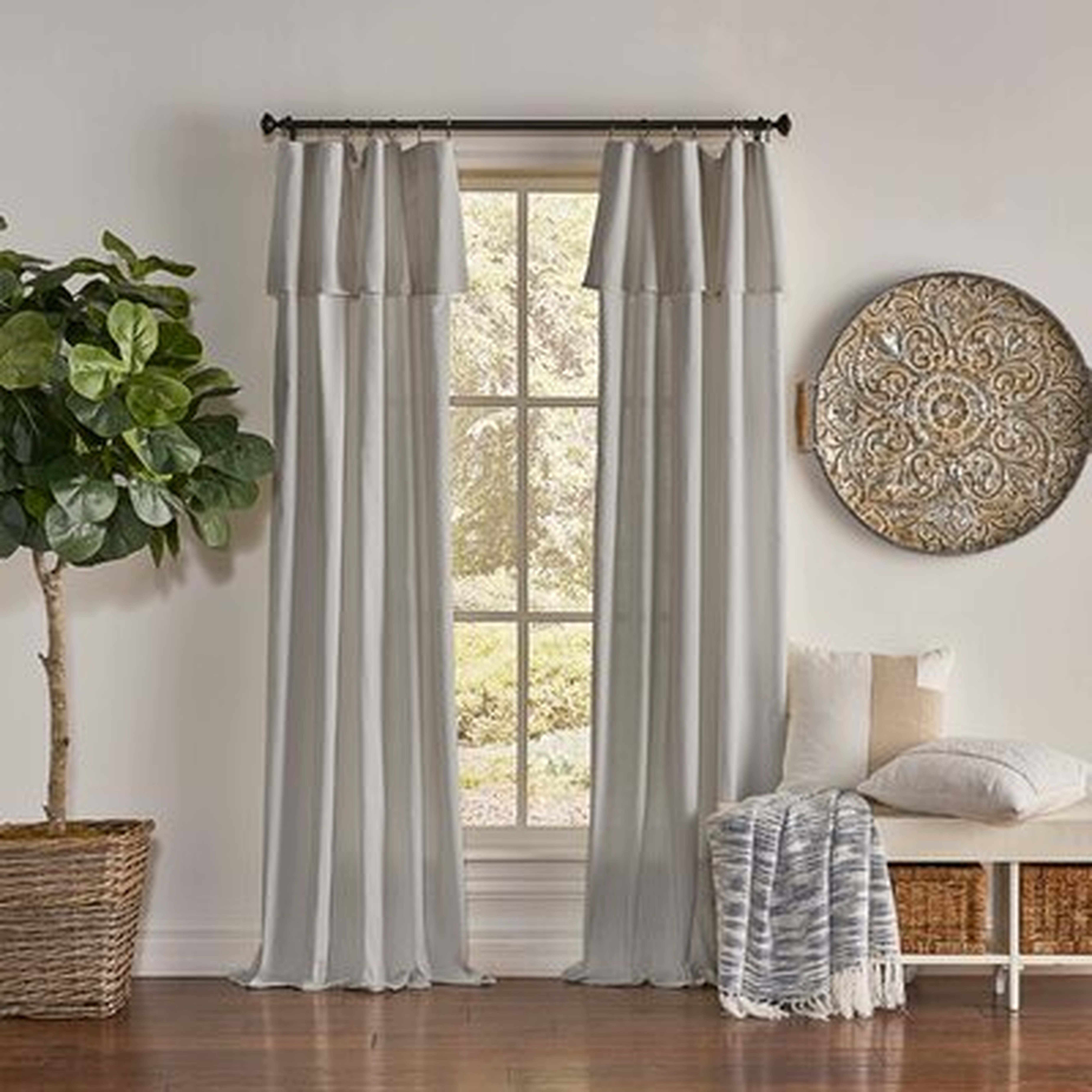 Destini 100% Cotton Solid Semi-Sheer Rod Pocket Single Curtain Panel - Wayfair