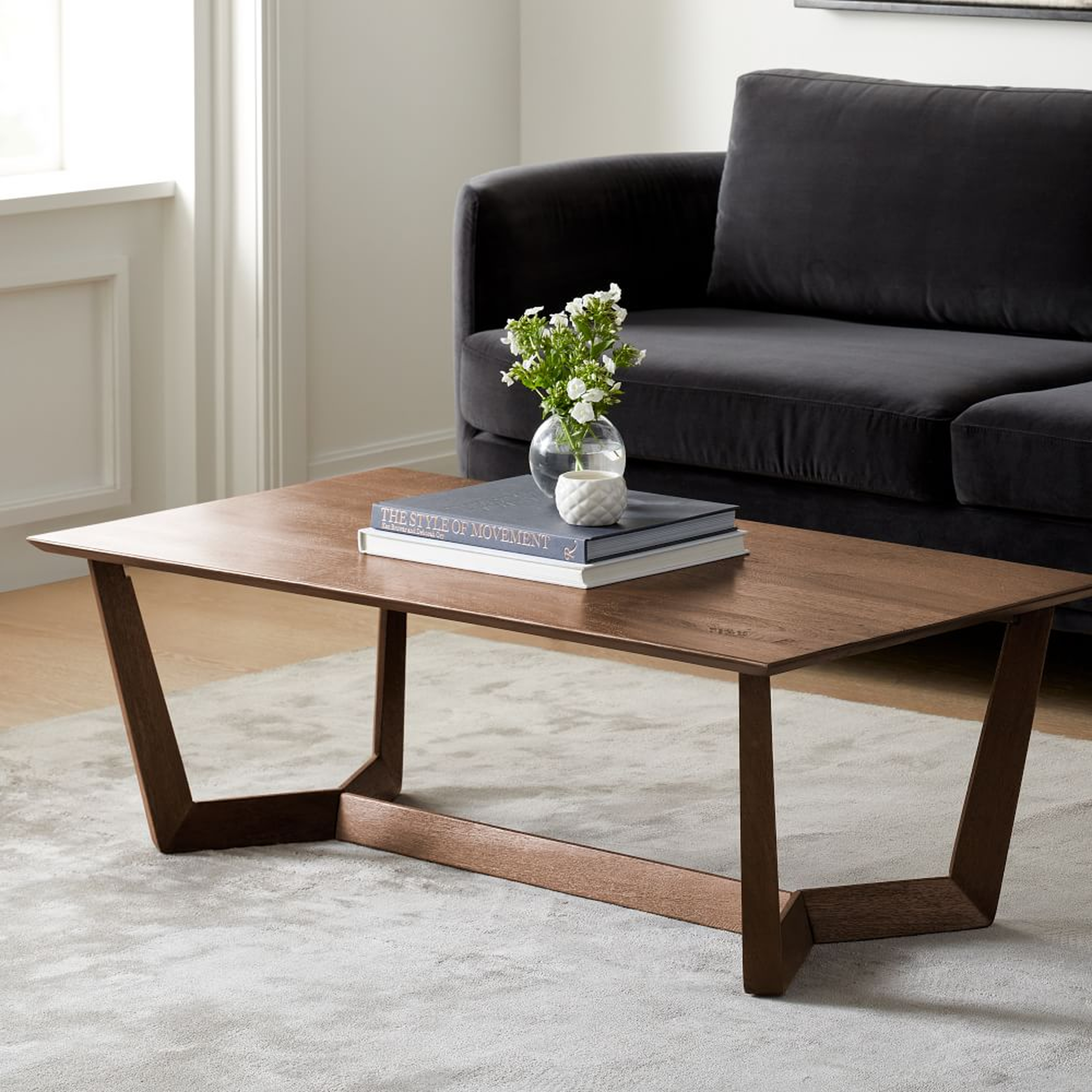 Stowe Cool Walnut Rectangle Coffee Table - West Elm