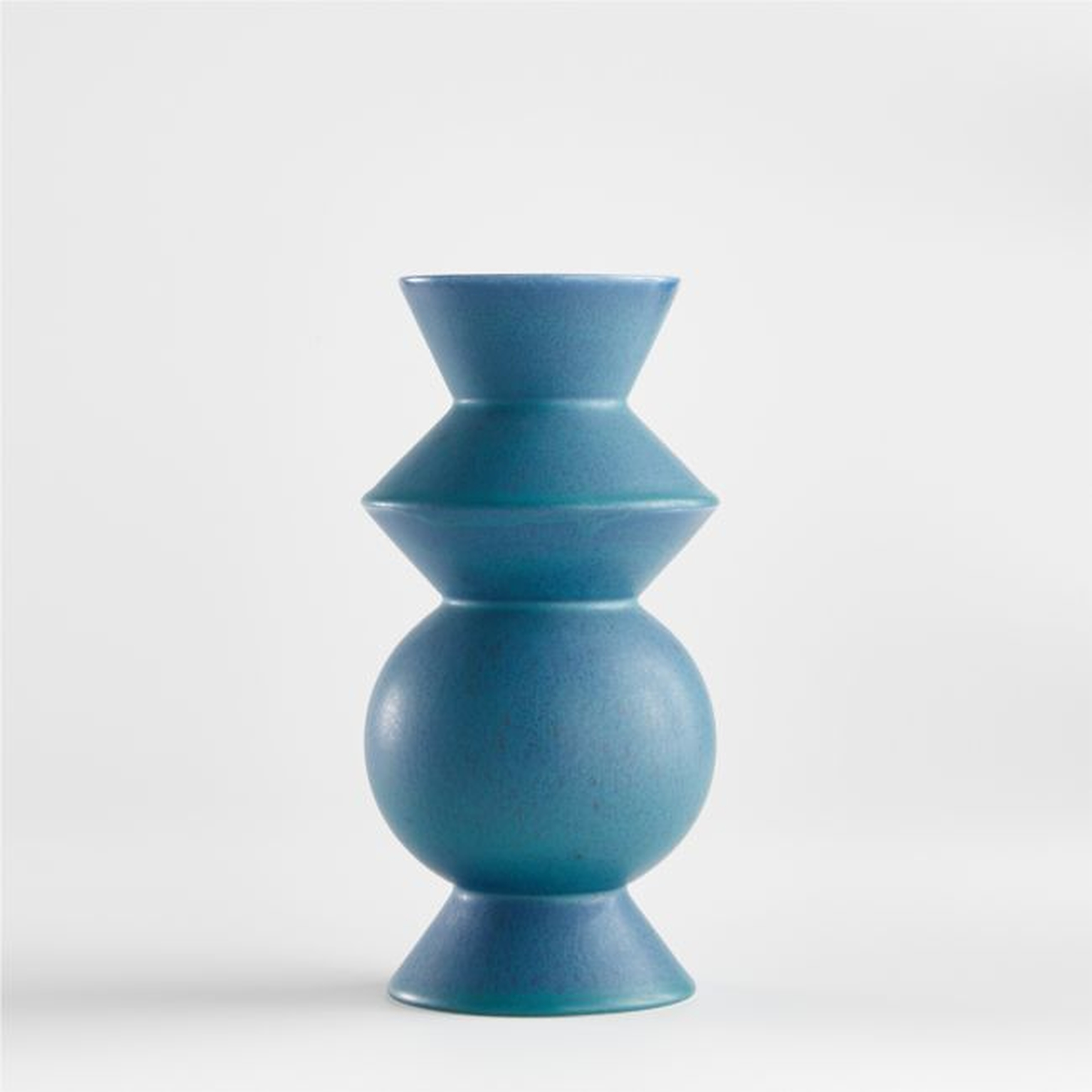 Hilda Blue Totem Vase - Crate and Barrel
