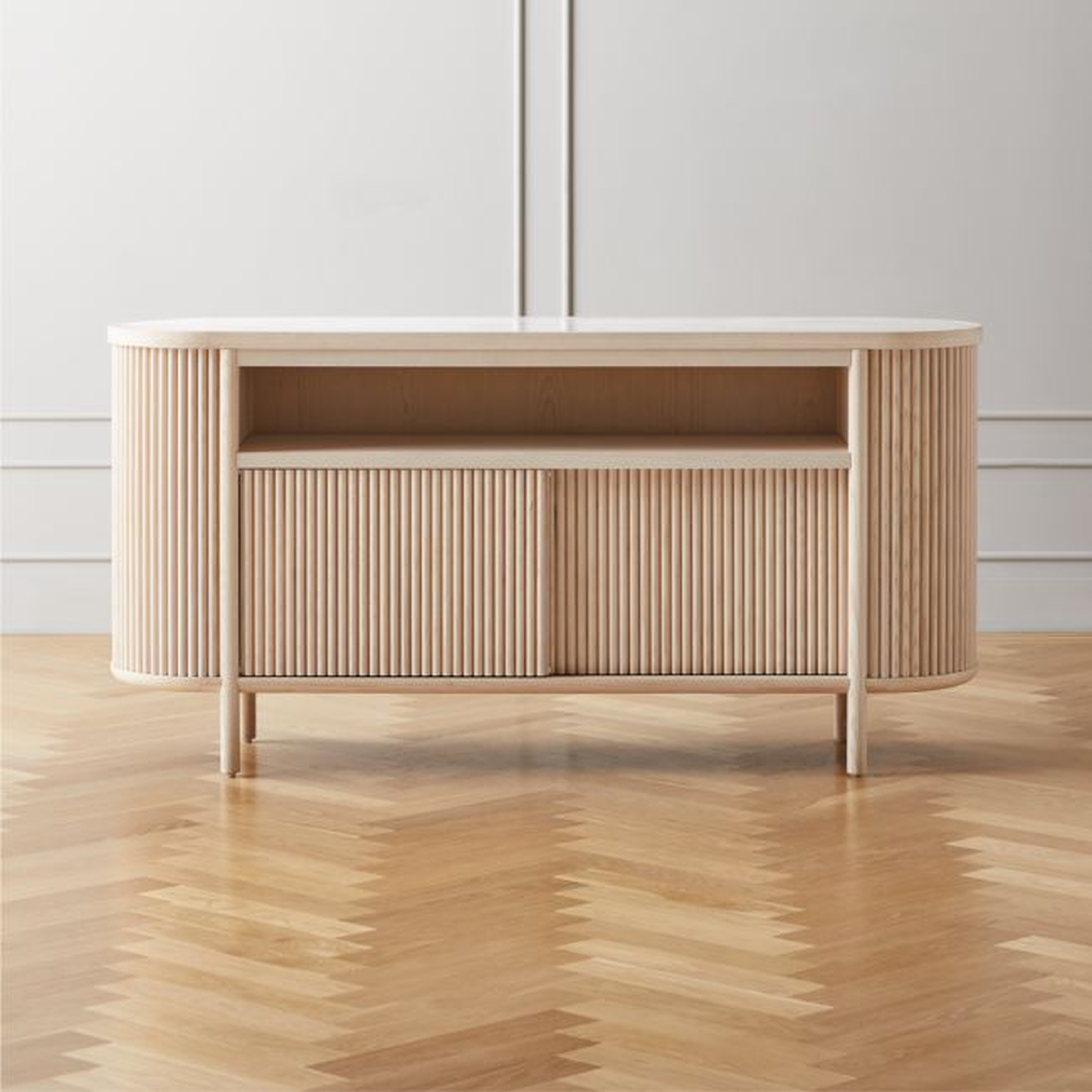 Cypress White-Washed Wood Credenza - CB2