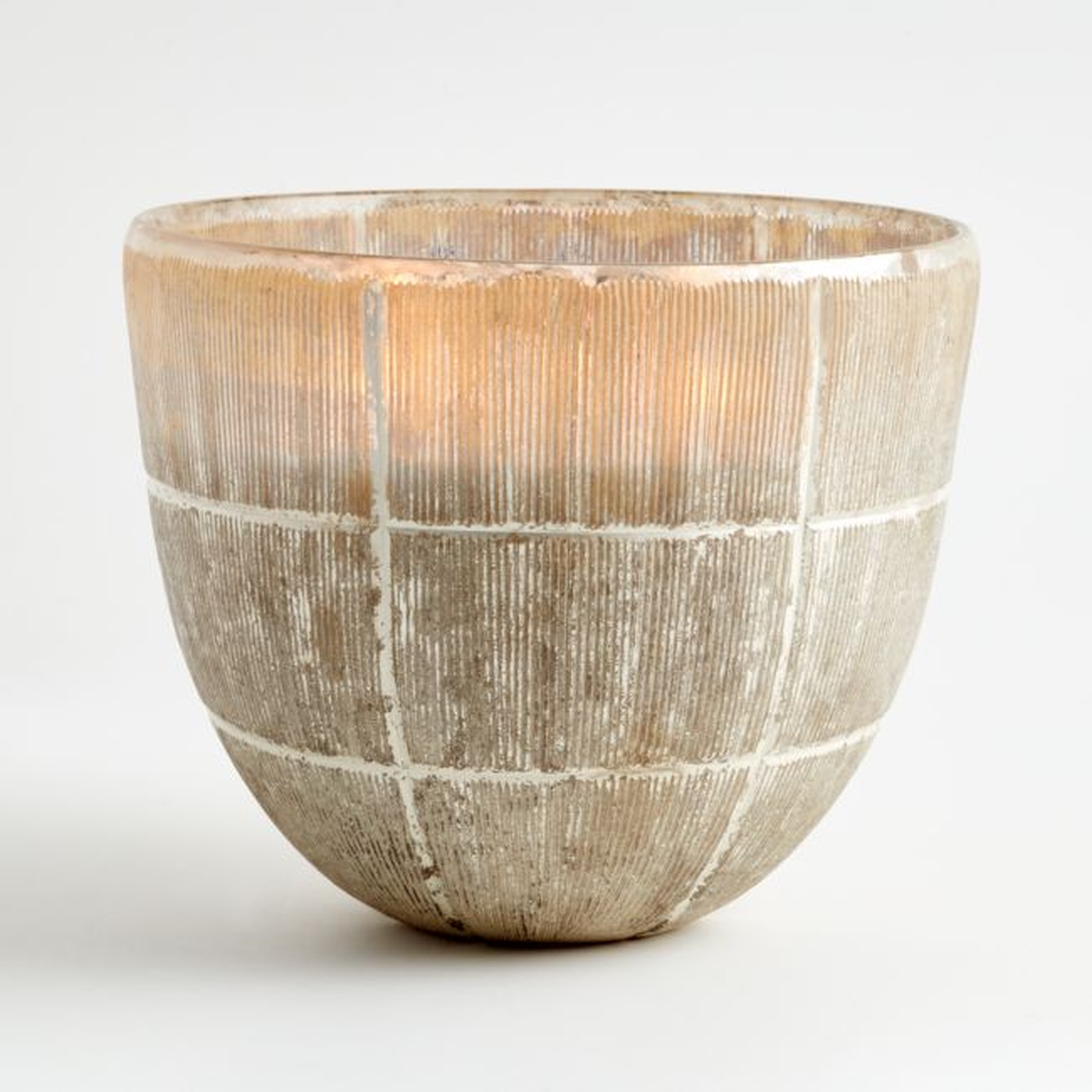 Etched Silver Candle Pot - Crate and Barrel