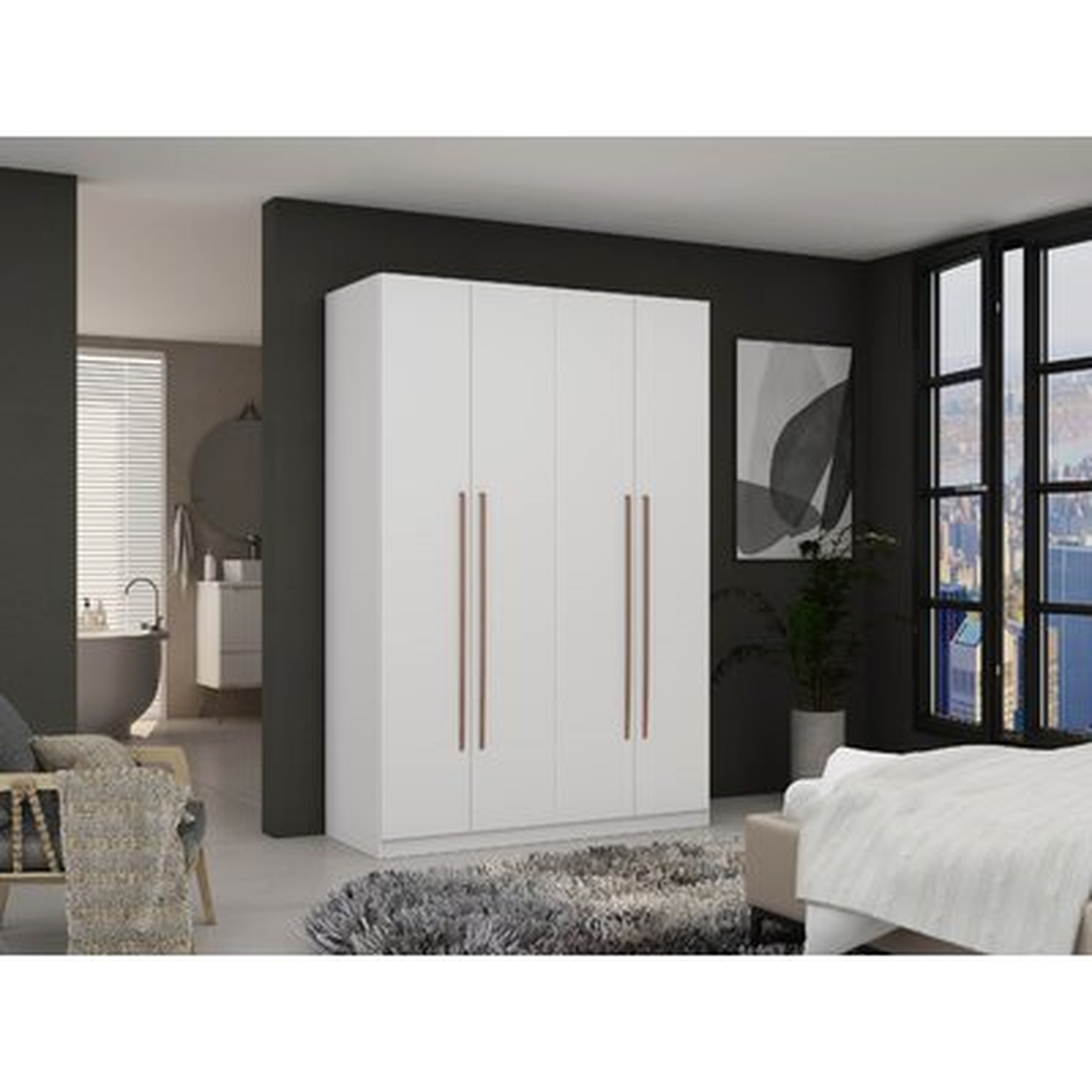 Gramercy Modern 2-Section Freestanding Wardrobe Armoire Closet - Wayfair