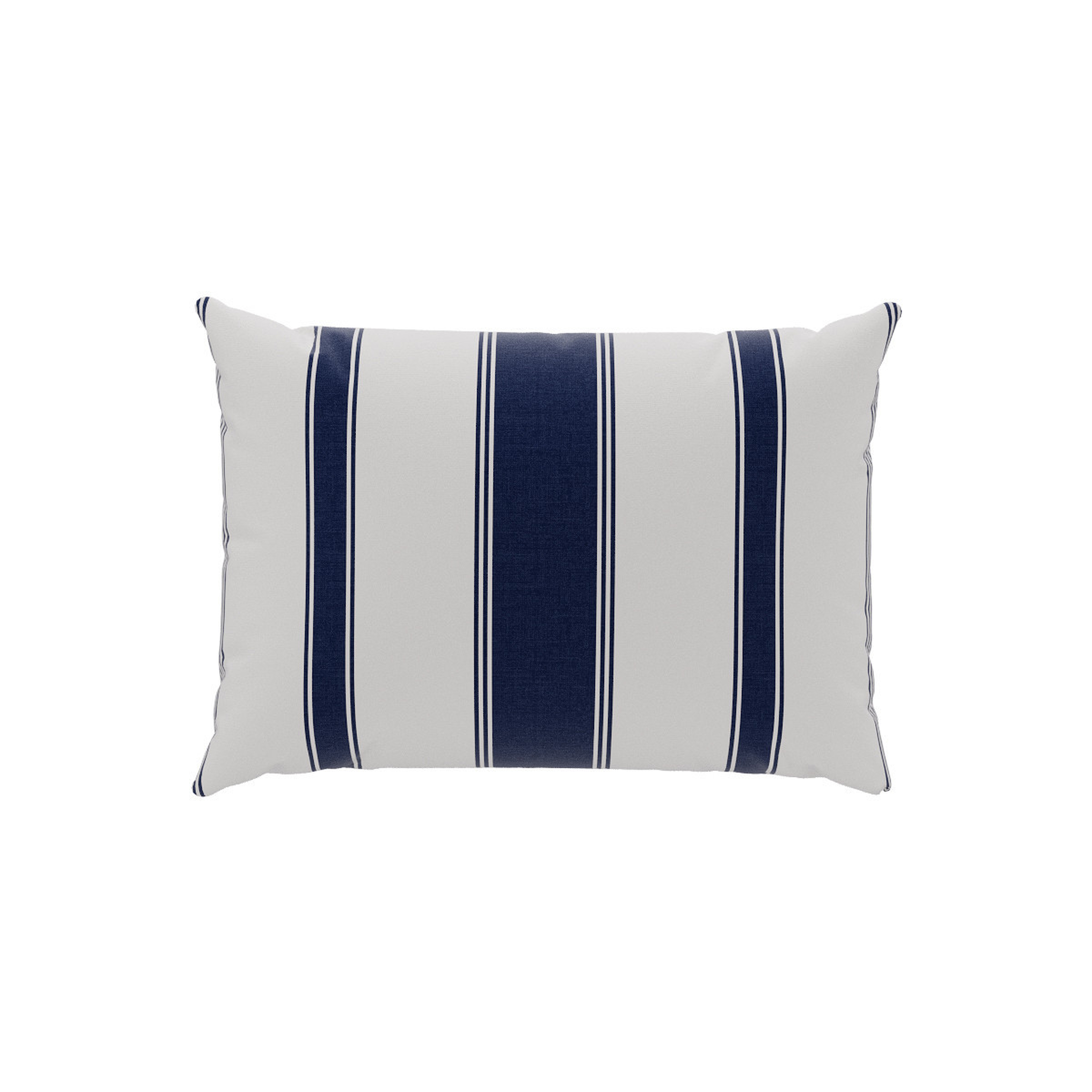 Outdoor Lumbar Pillow | Navy Clarence Stripe - The Inside