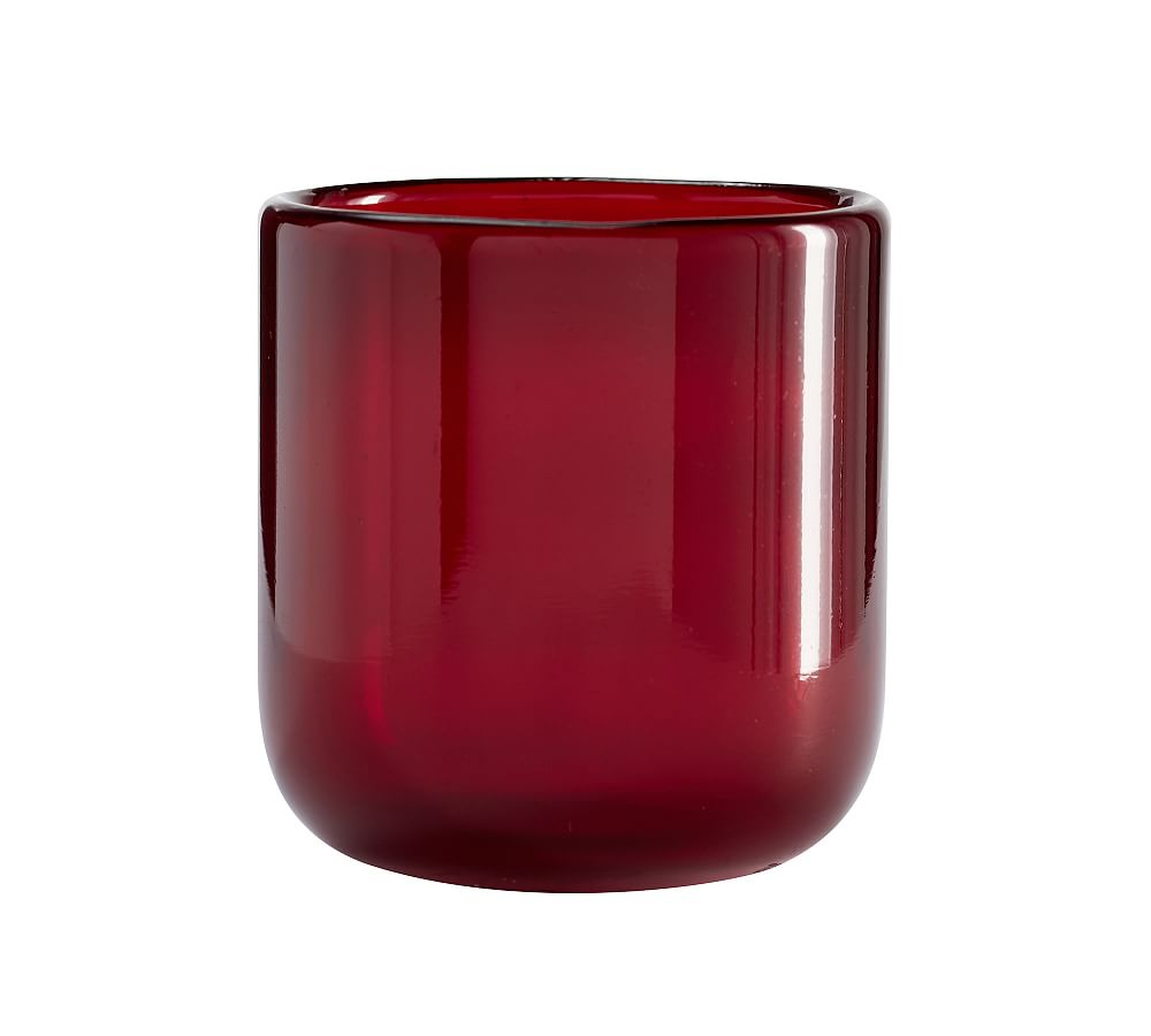 Modern Glass Votive Candle Holder, Red, Small, 3.75"H - Pottery Barn