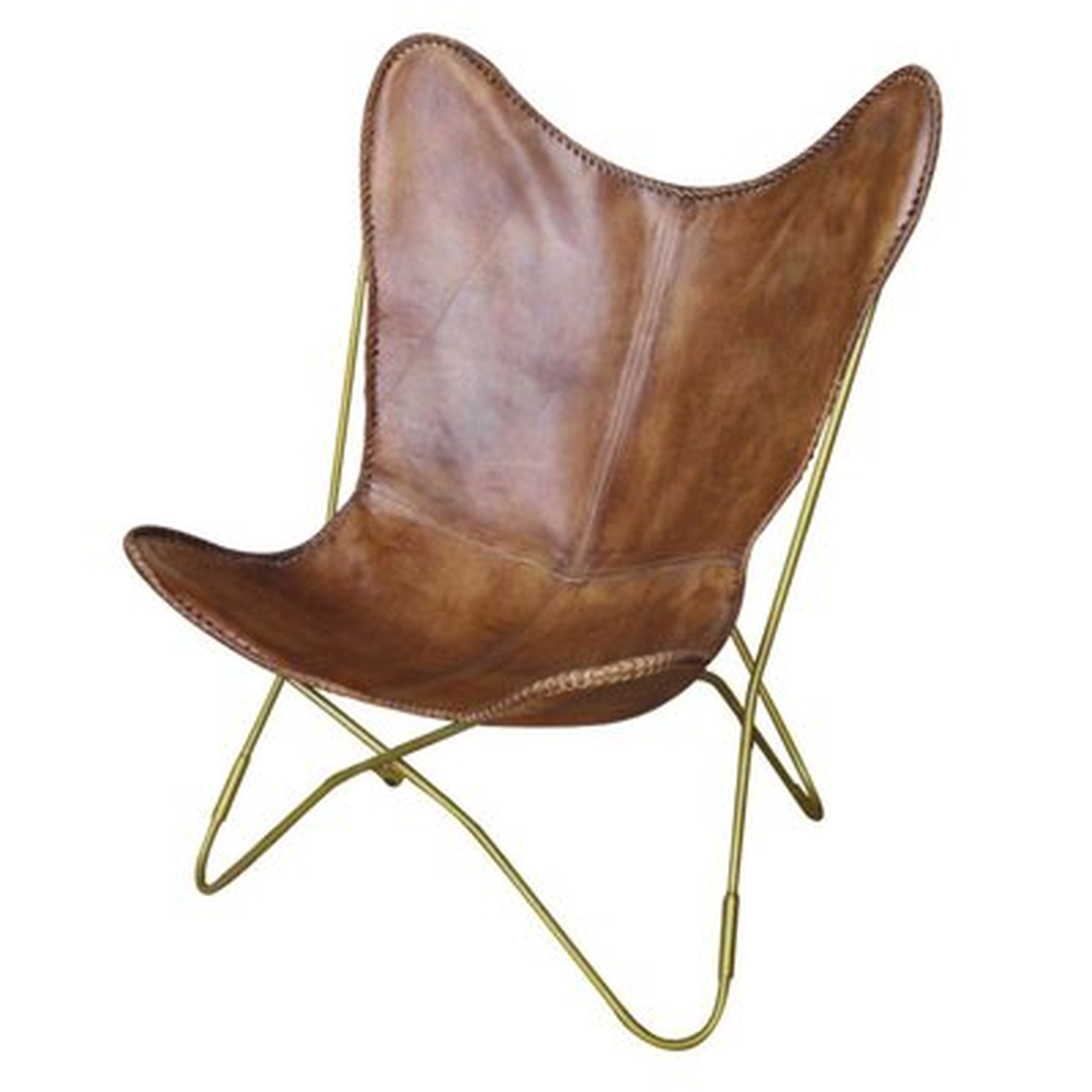 Vester 30" W Genuine Leather Butterfly Chair - Wayfair