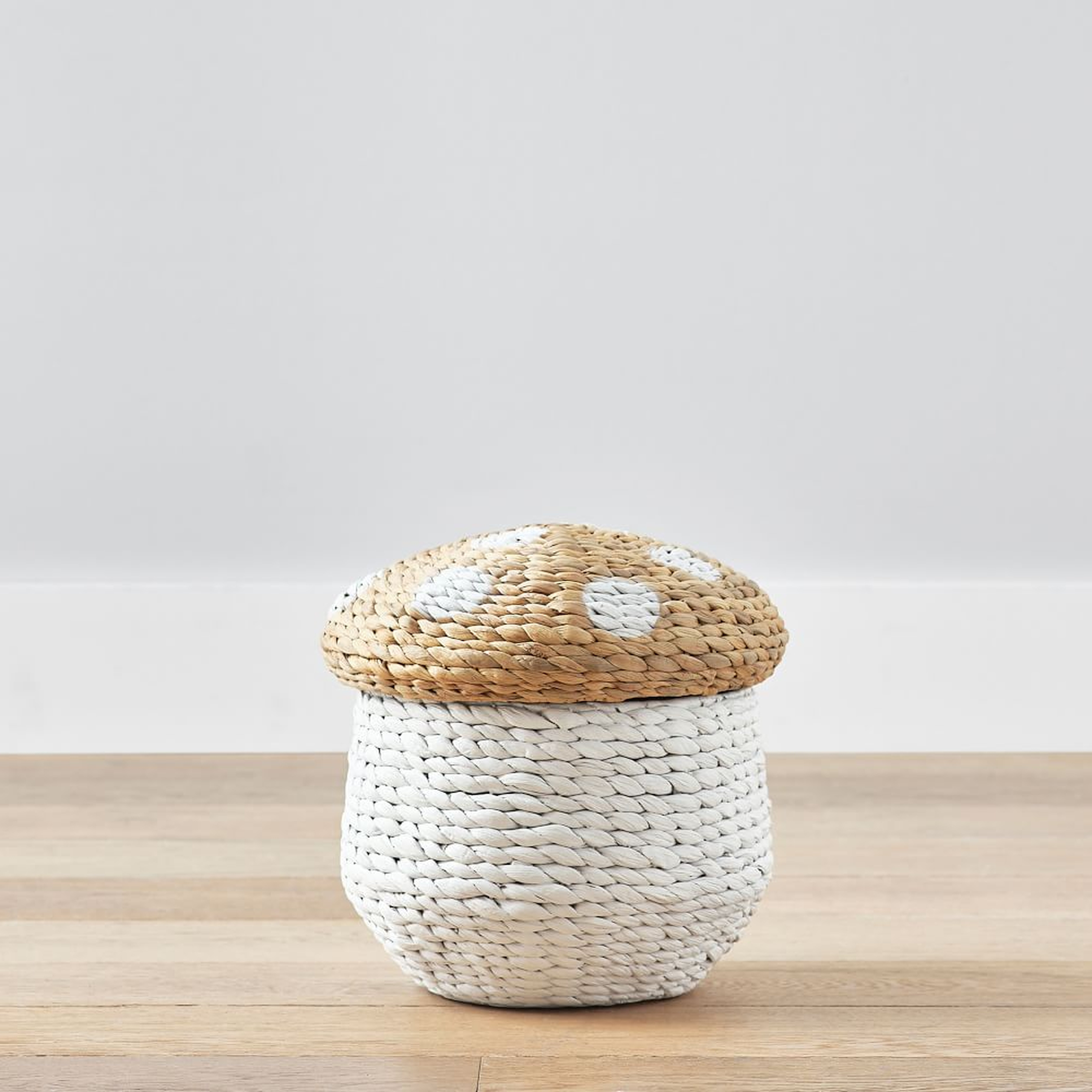 Mushroom Basket, Natural/White, WE Kids - West Elm