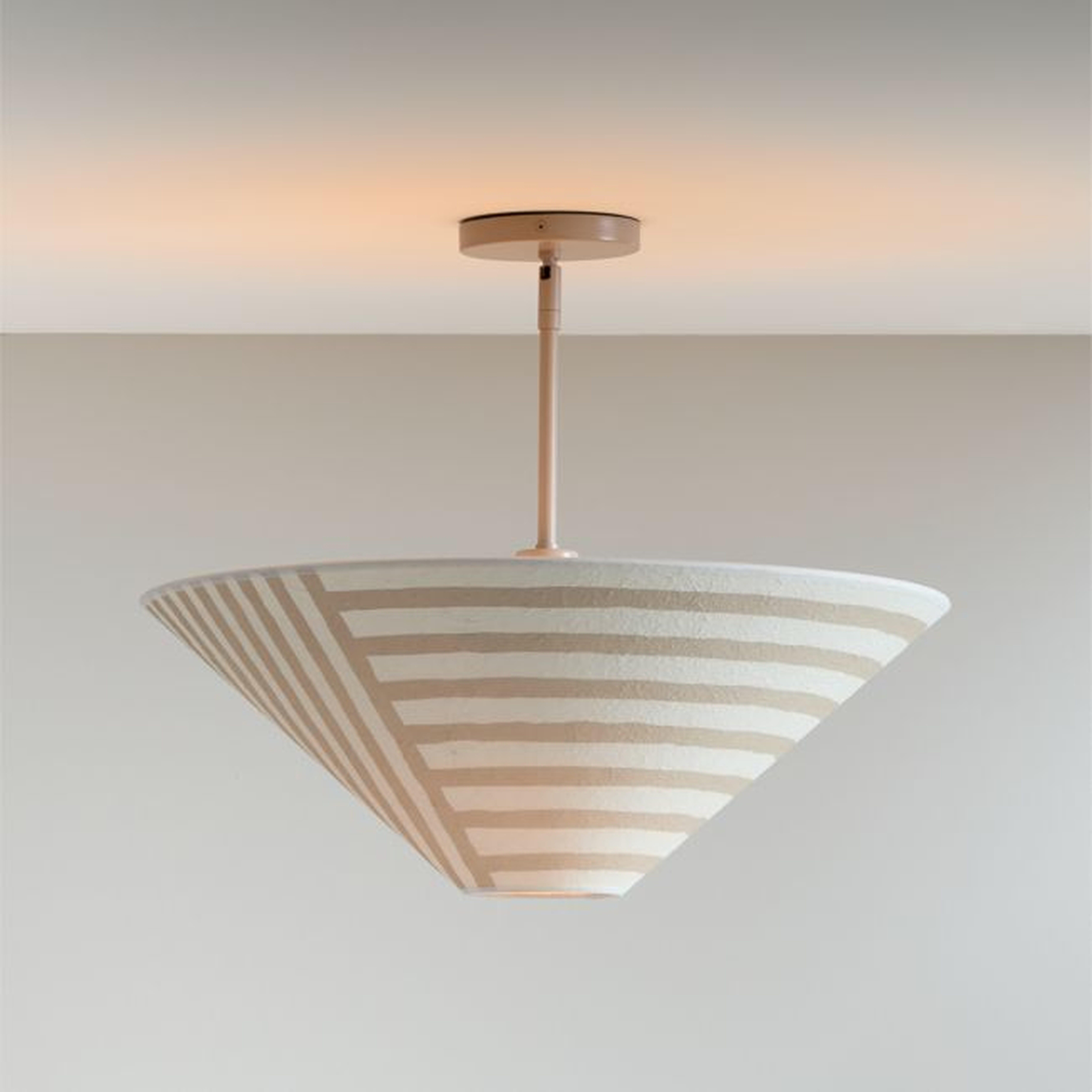 Zuri Stripe Paper-Mache 24" Kids Semi-Flush Mount Ceiling Light - Crate & Kids