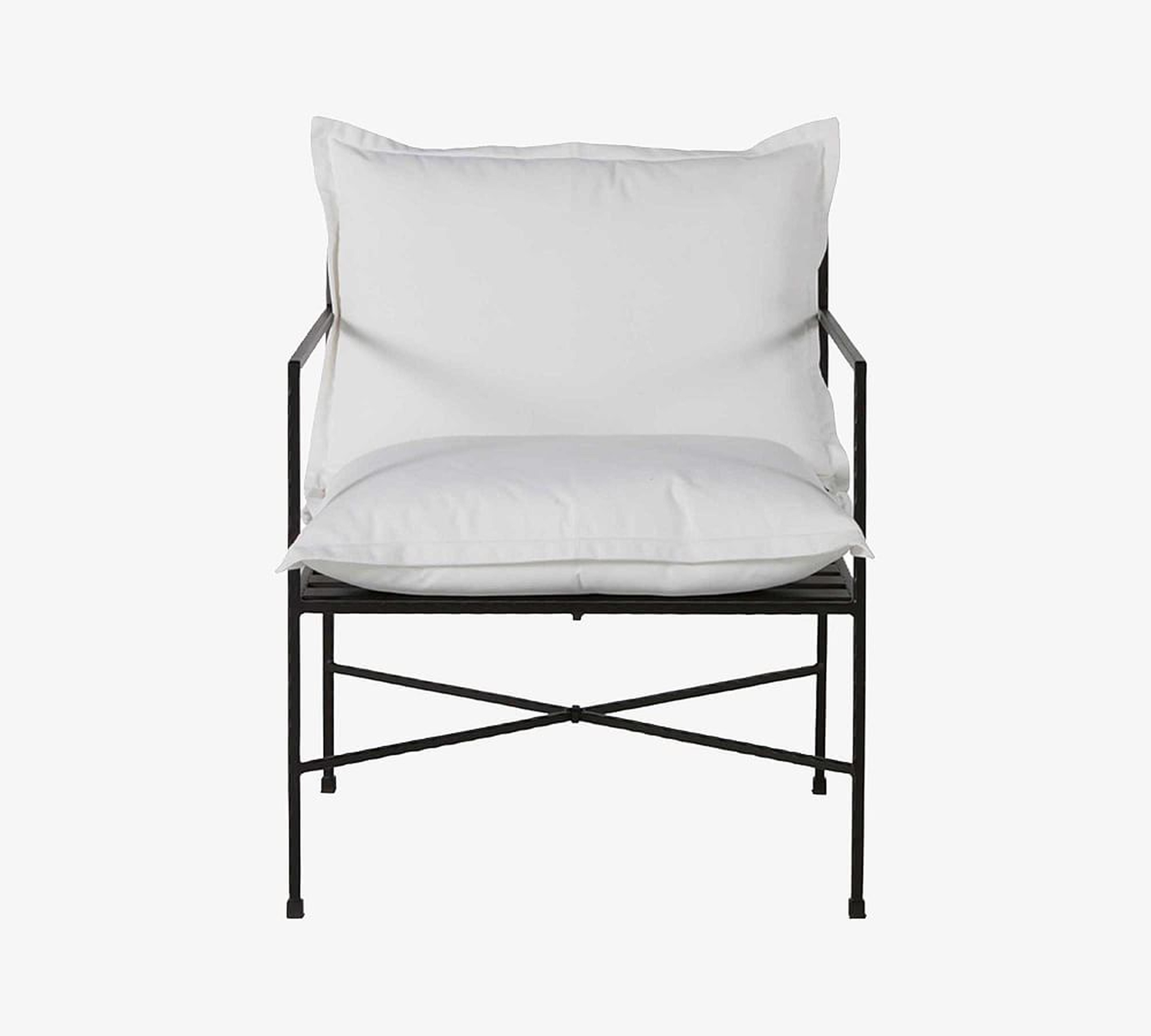 Blithdale Lounge Chair Cushion, Sunbrella(R) - Solid; Slate - Pottery Barn
