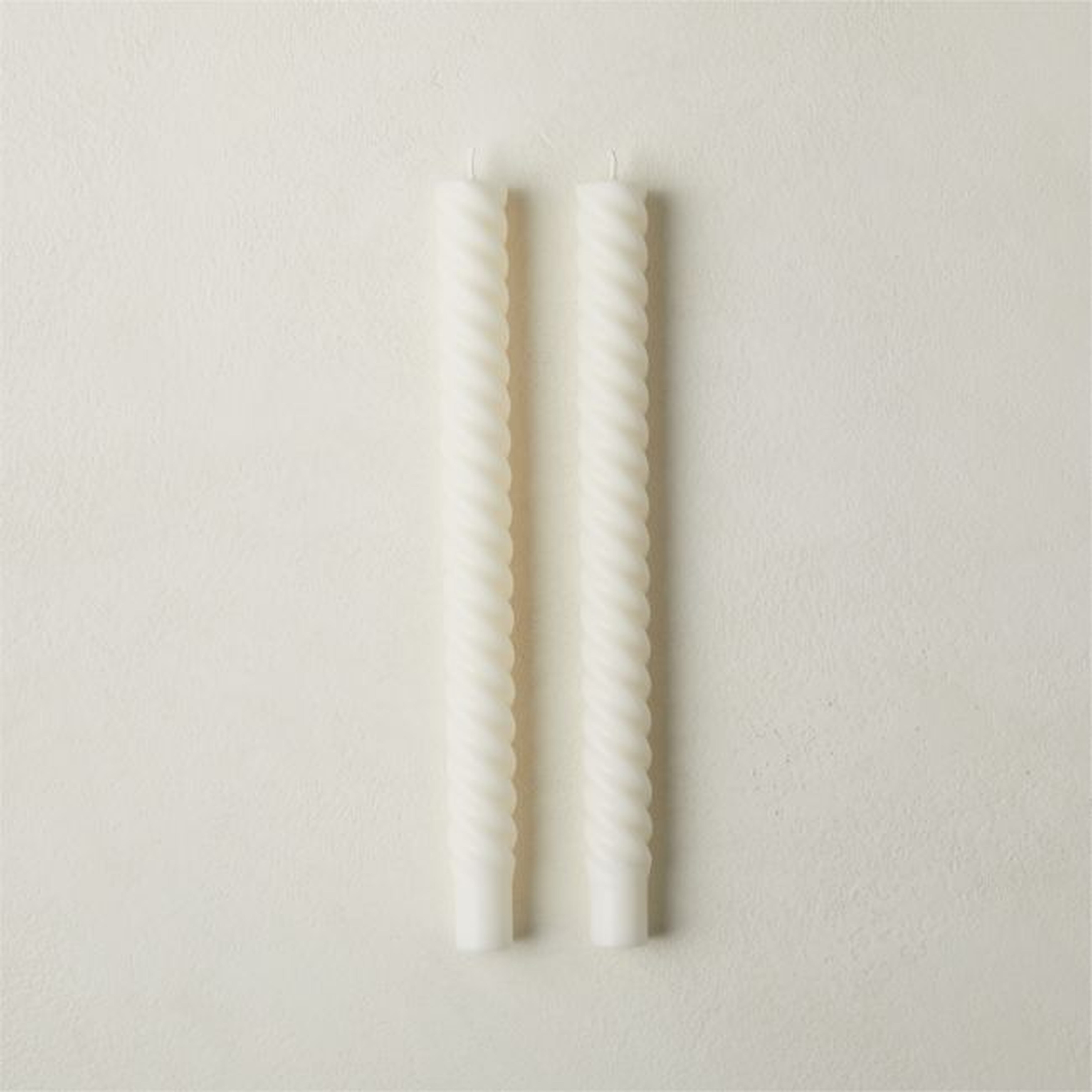Warm White Twisted Taper Candles Set of 2 - CB2