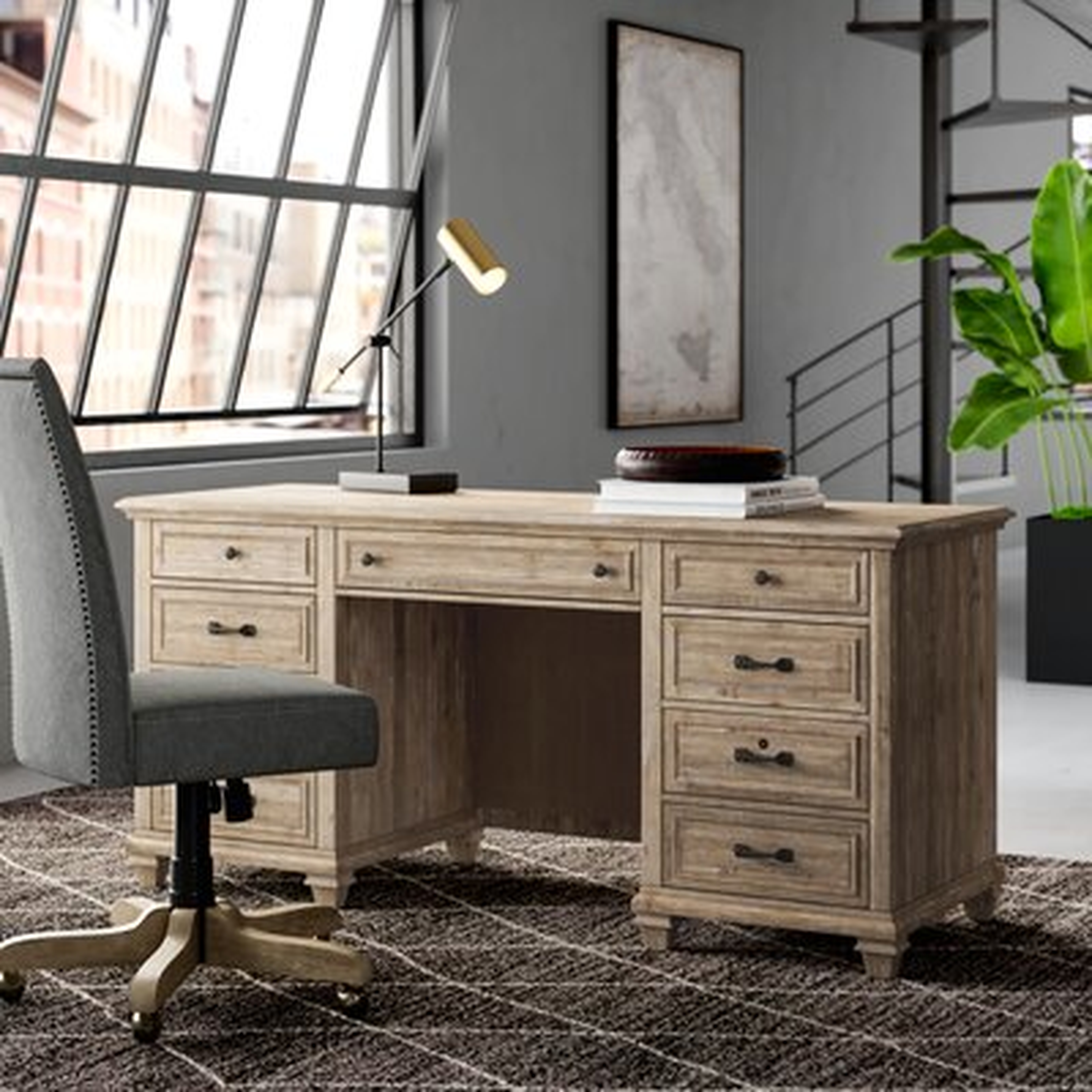Fikes Solid Wood Credenza Desk - Wayfair