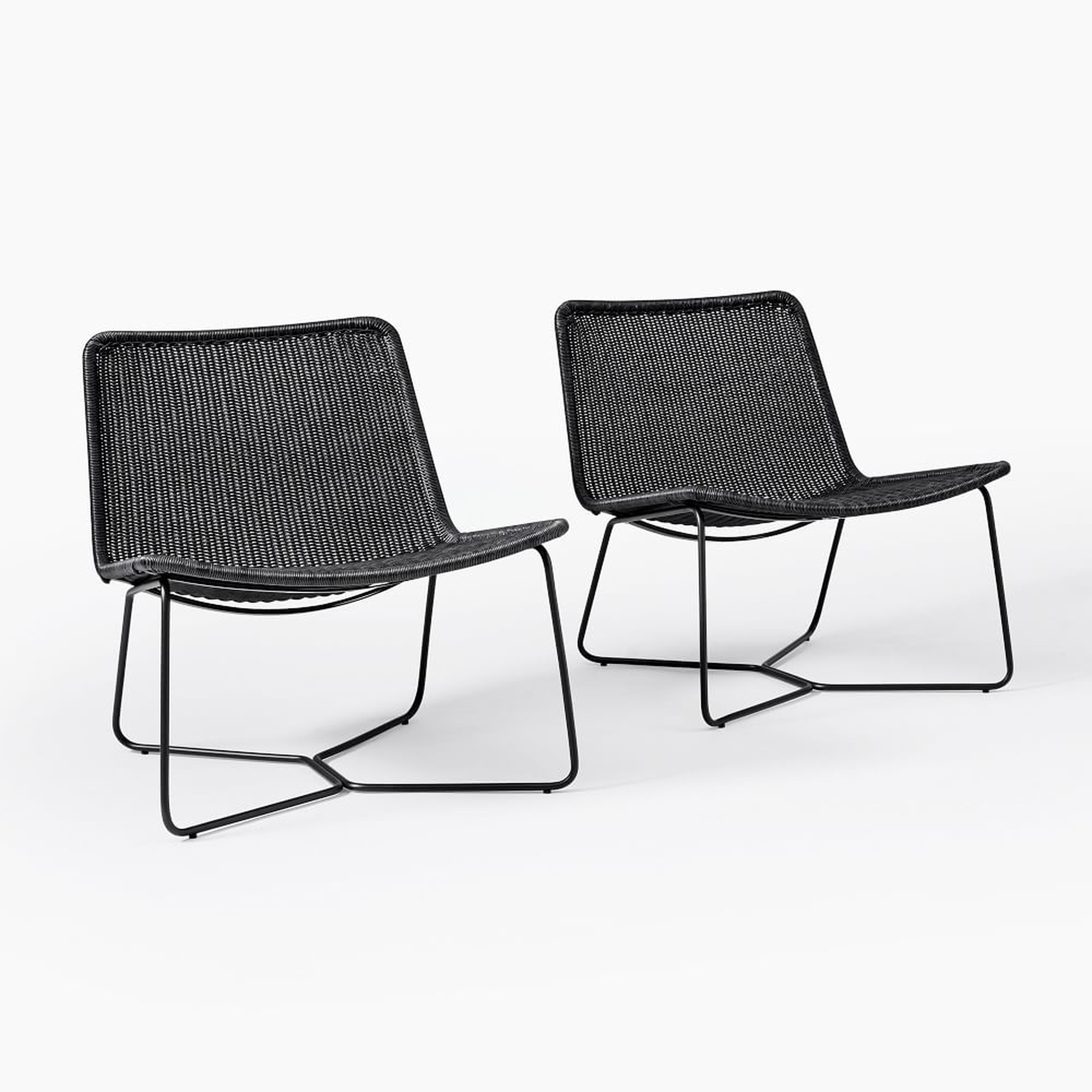 Slope Charcoal Lounge Chairs, Set of 2 - West Elm