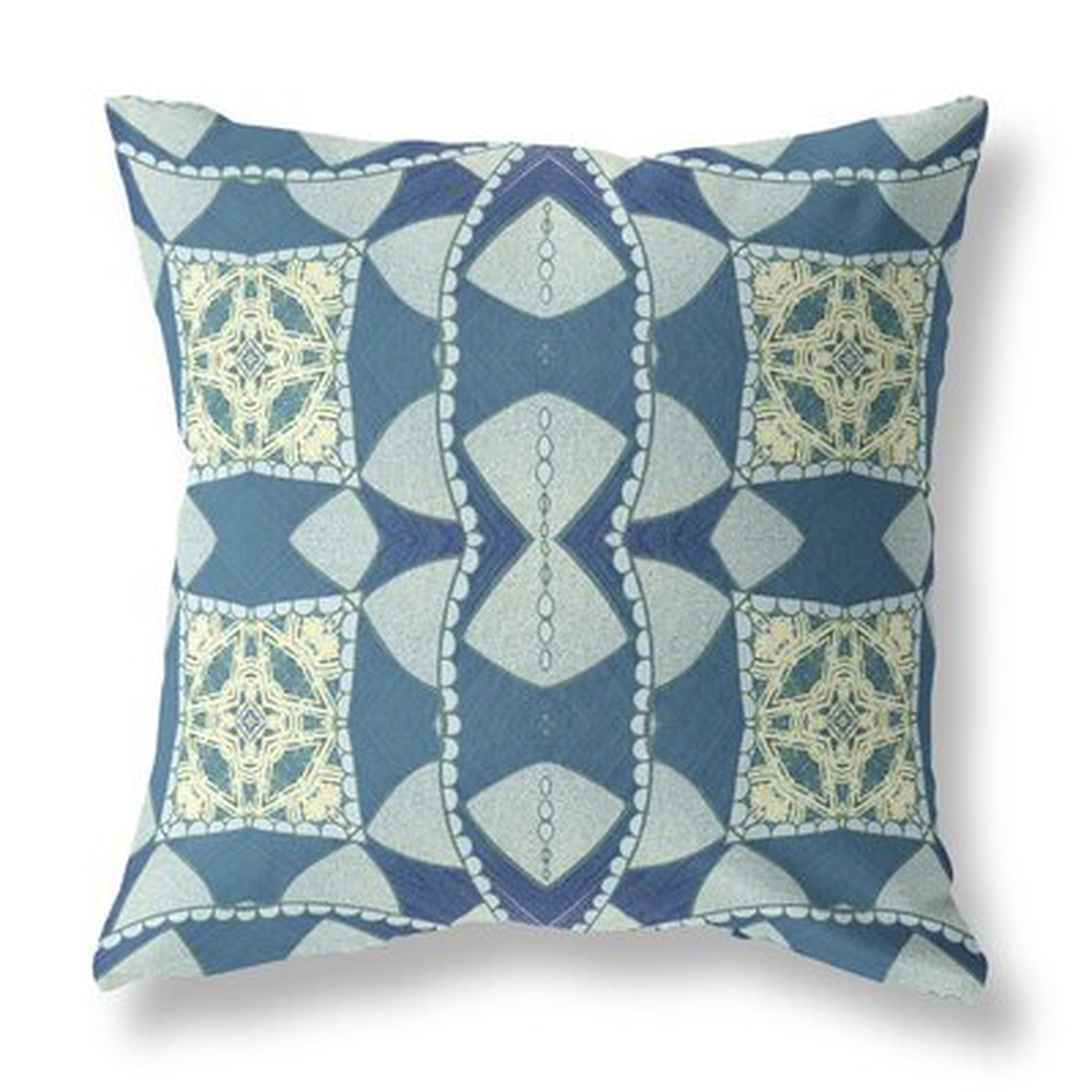 Cosmic Circle Sprays Broadcloth Indoor Outdoor Zippered Pillow Blue Green Cream - Wayfair