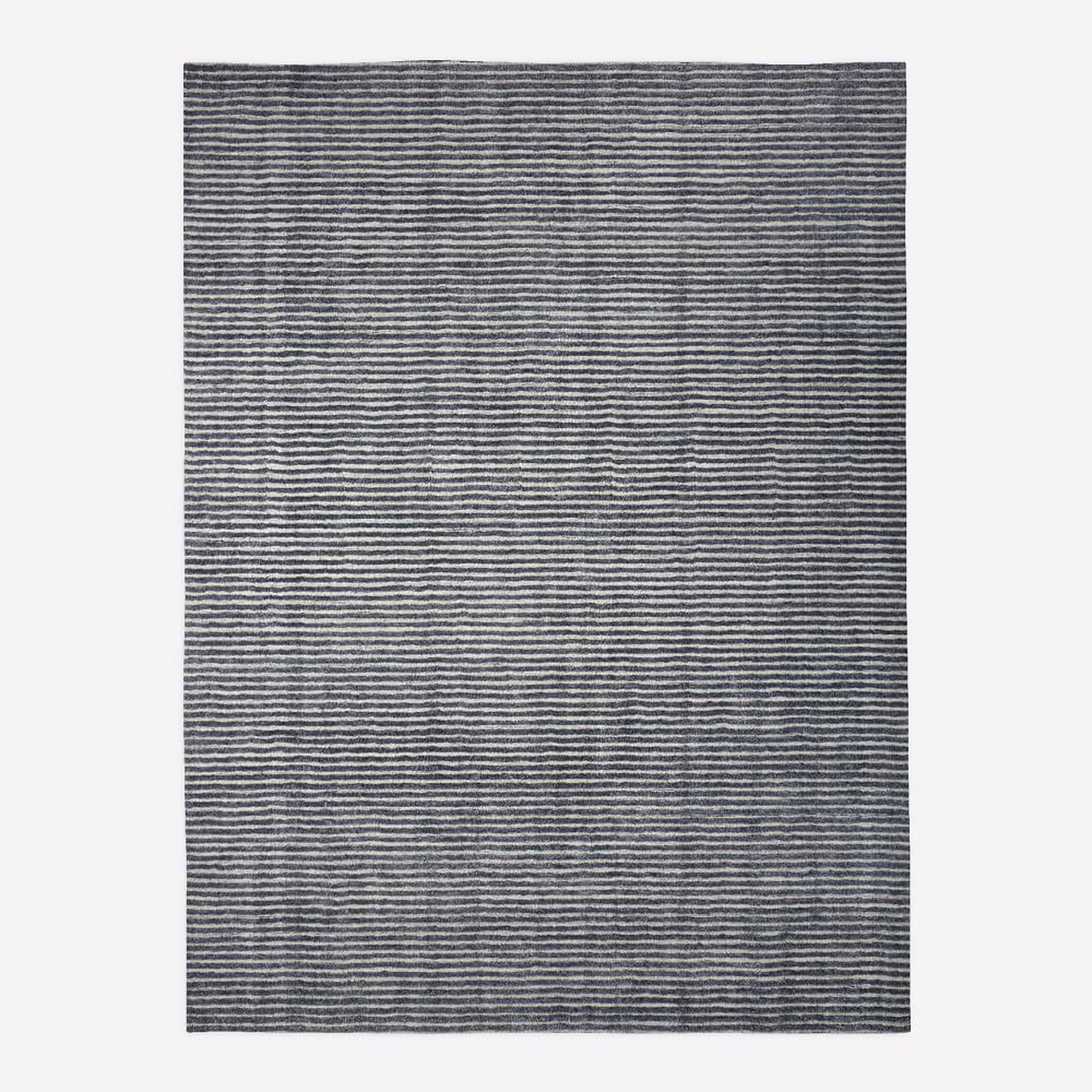 Terra Stripes Rug, 8x10, Slate - West Elm