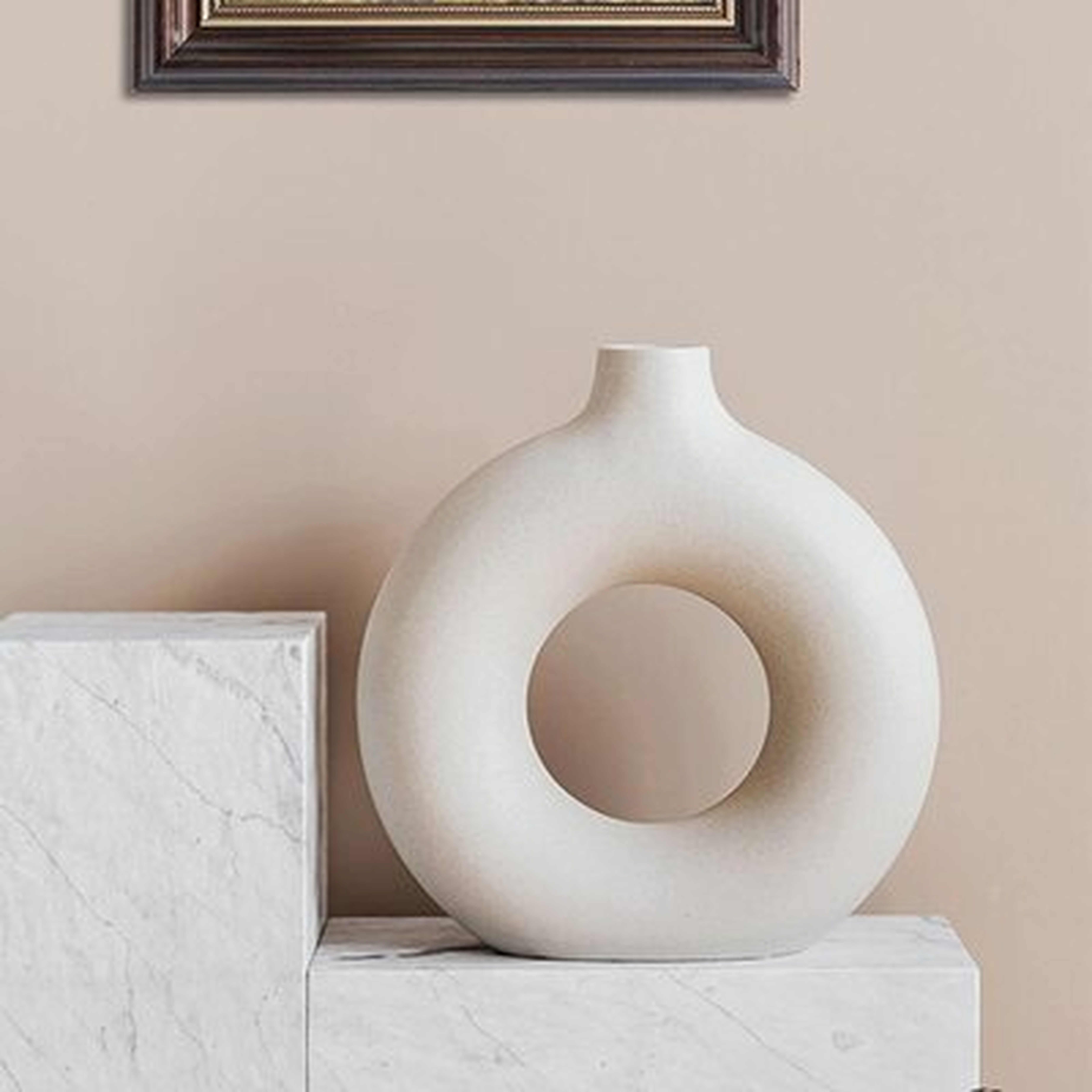 Ceramic Vase Modern Decorative Flower Vase Round Vase For Home Decor,Shelf Decor,Large Vase(Vase Only) - Wayfair