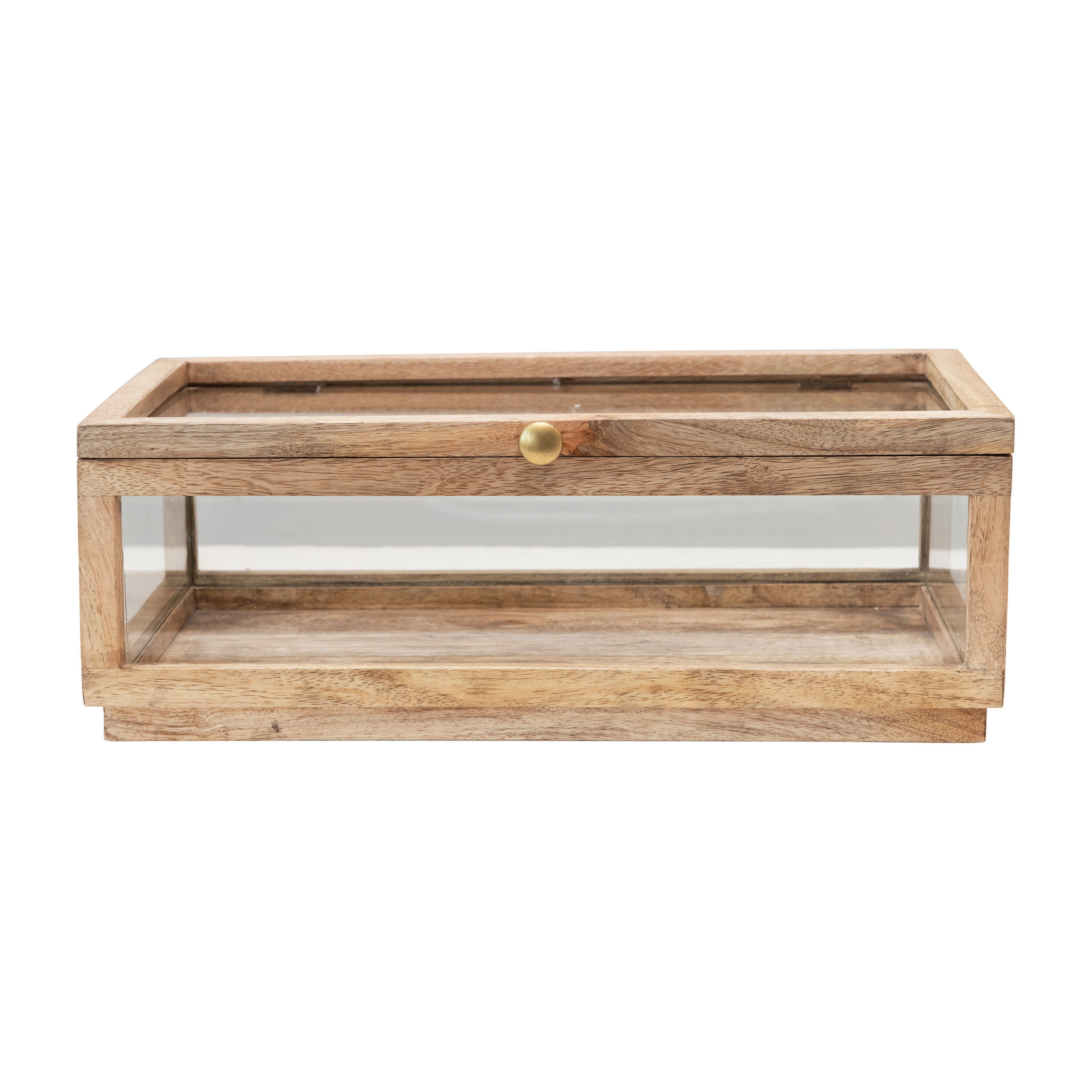 Mango Wood & Glass Display Box with Lid - Nomad Home