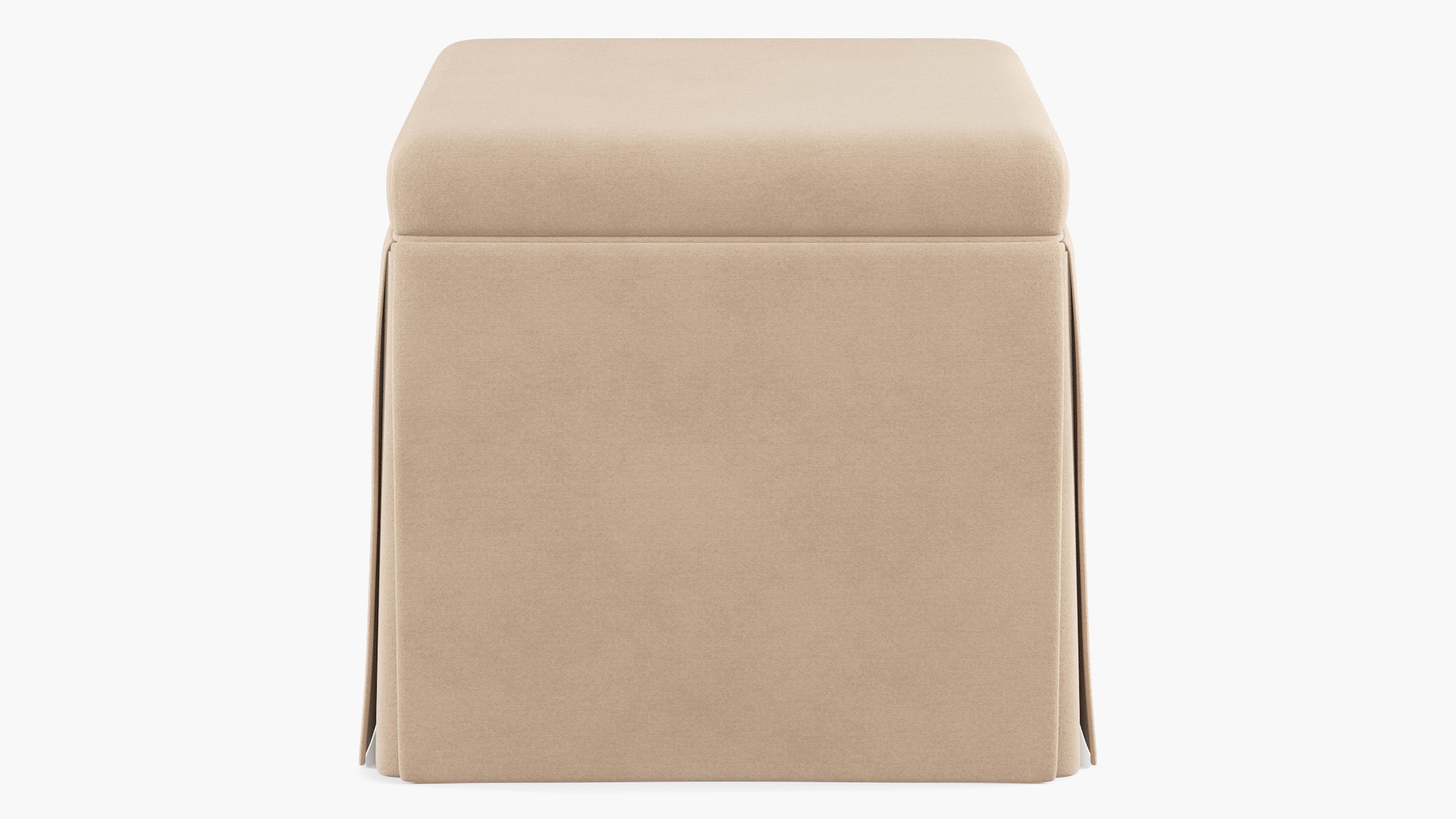 Skirted Storage Ottoman, Pearl Classic Velvet - The Inside