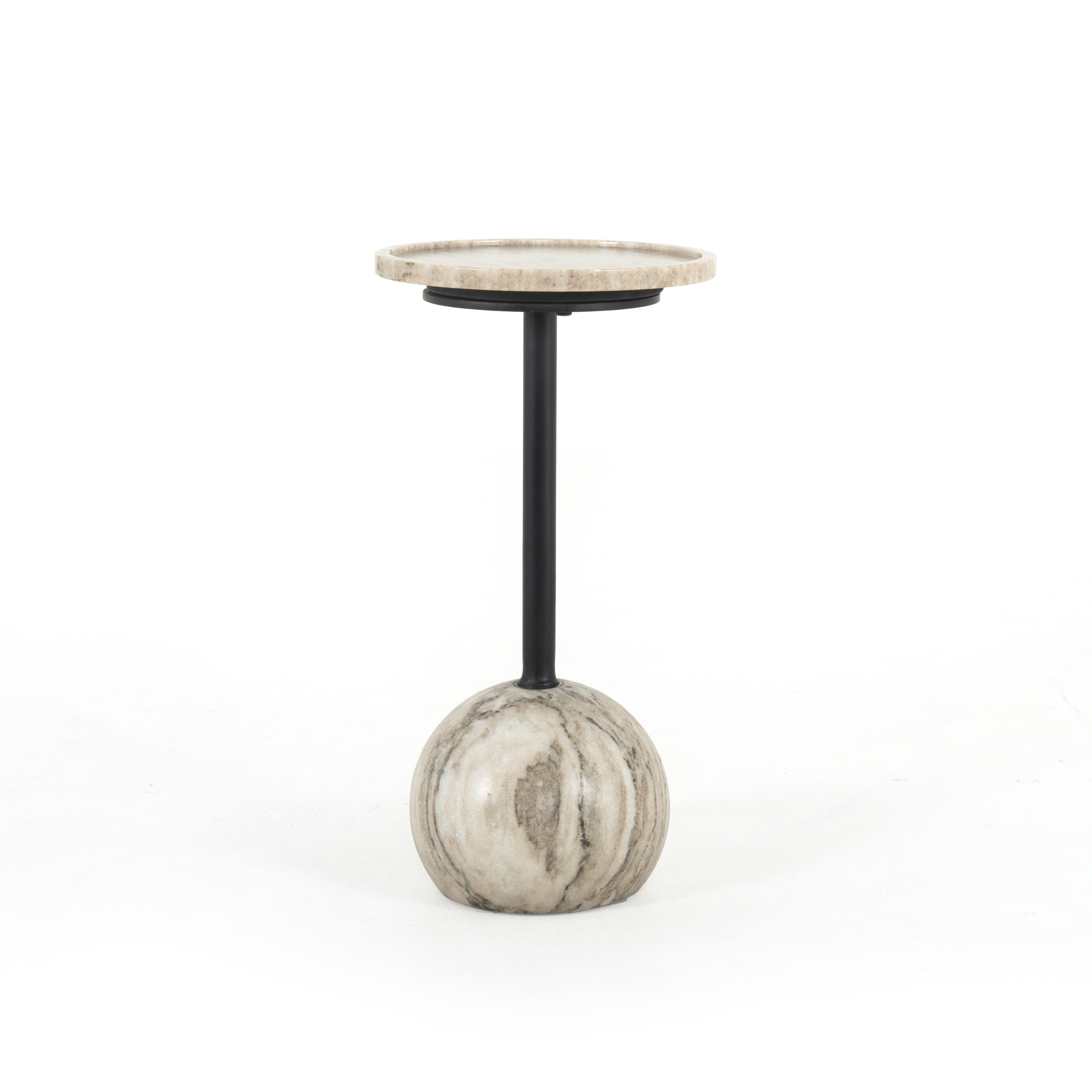 Viola Accent Table-Antique White Marble - Four Hands
