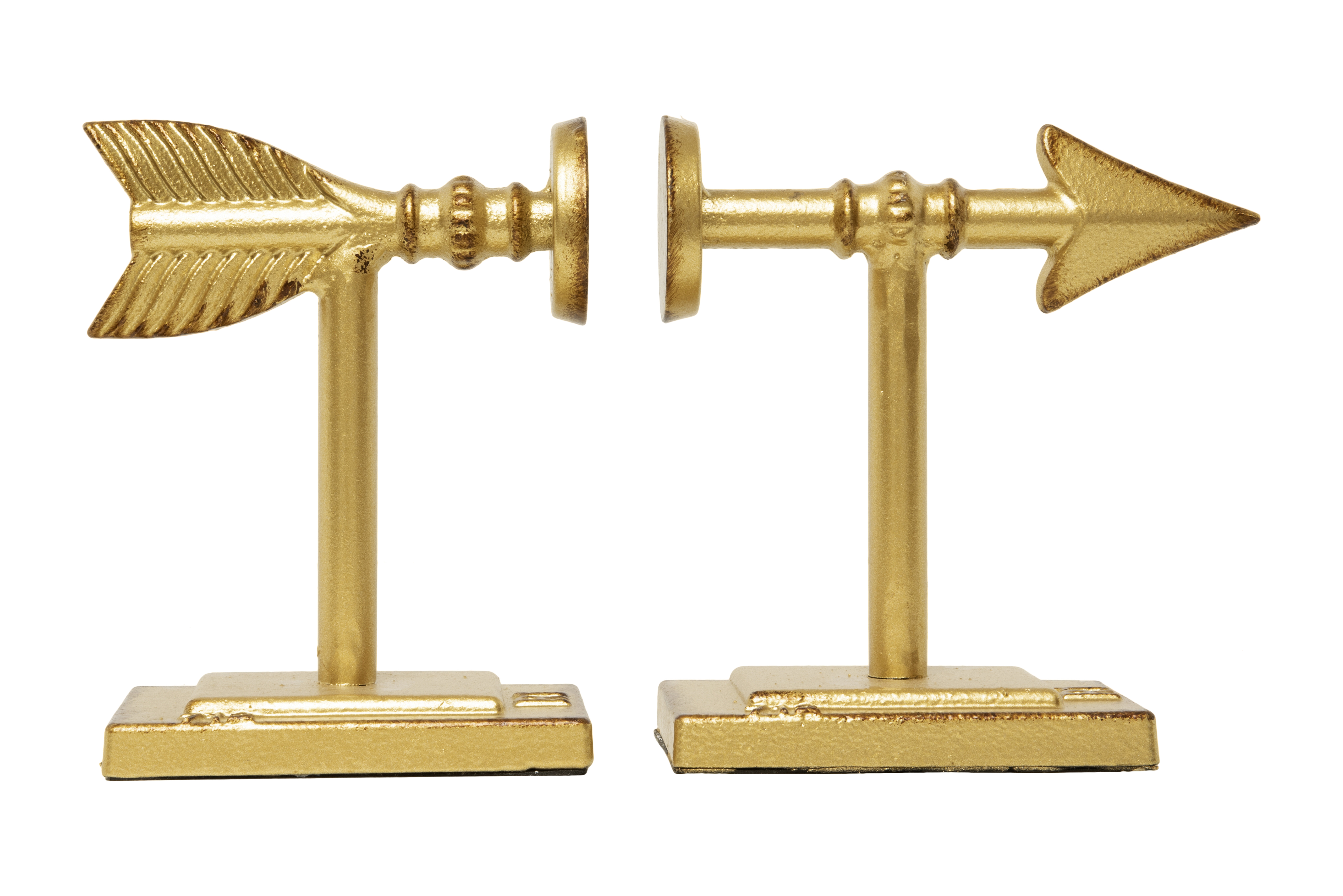 Gold Arrow Shaped Cast Iron Bookends (Set of 2 Pieces) - Nomad Home
