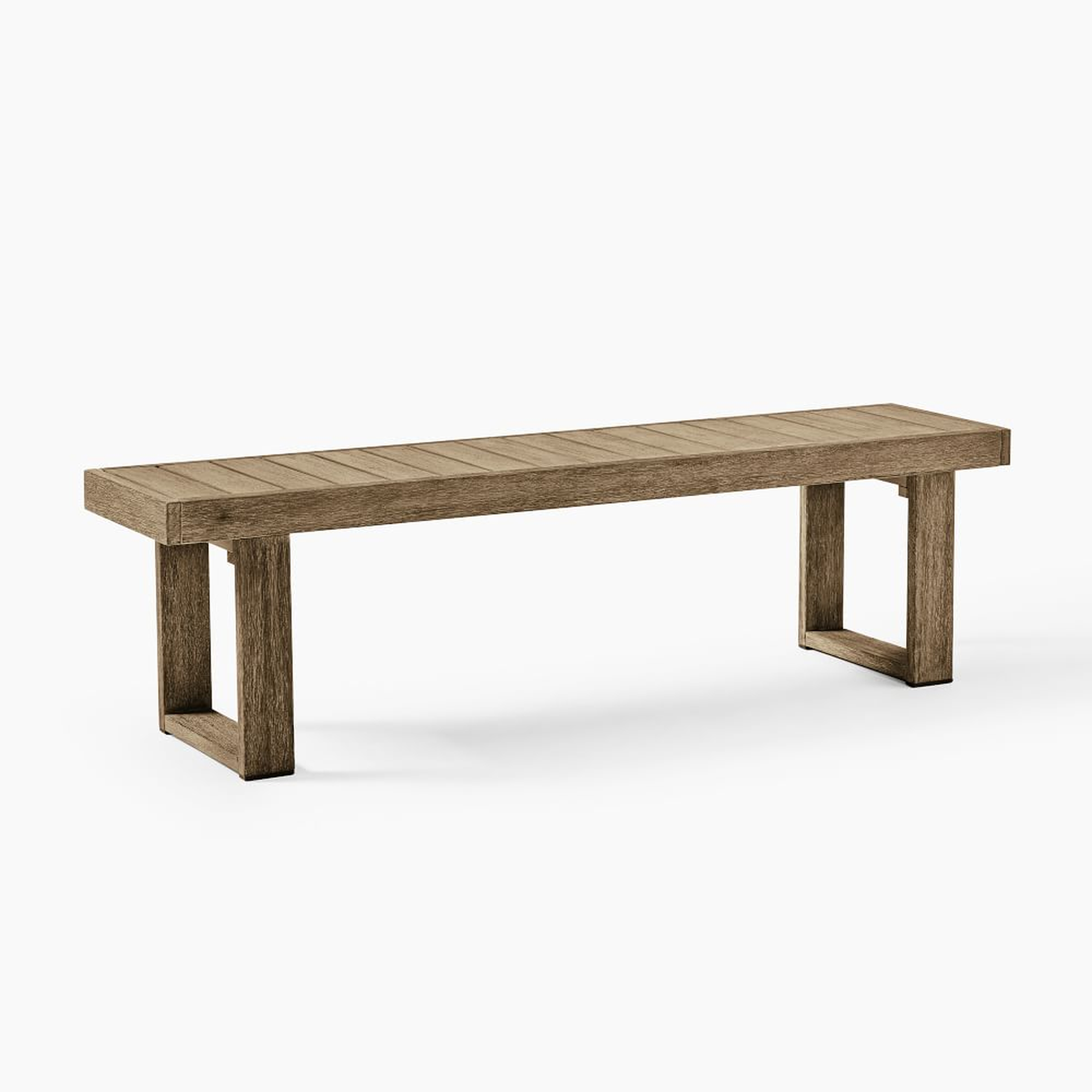 Portside Outdoor Dining Bench, 66", Driftwood - West Elm