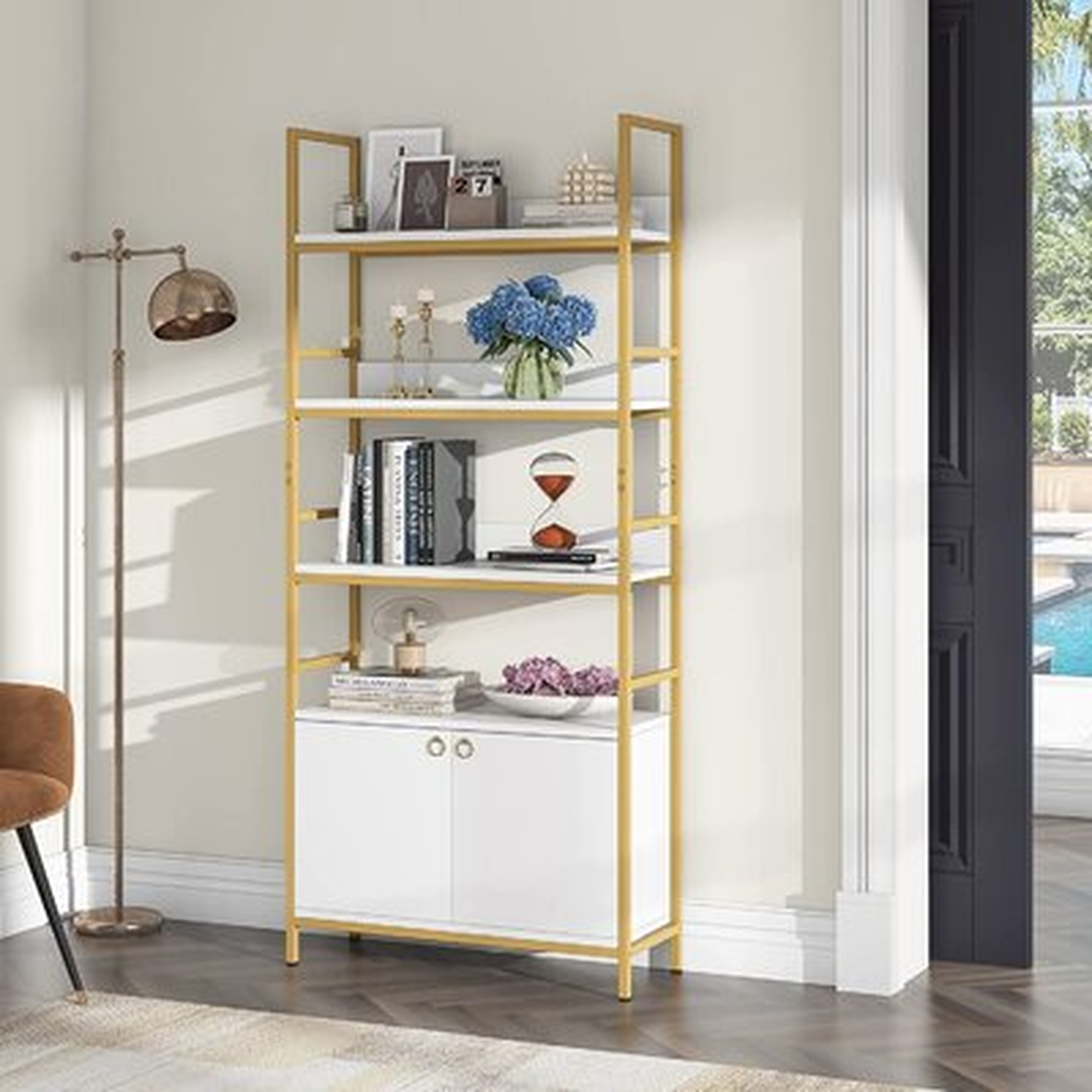4-Tier Standard Bookshelf With Storage Cabinet - Wayfair