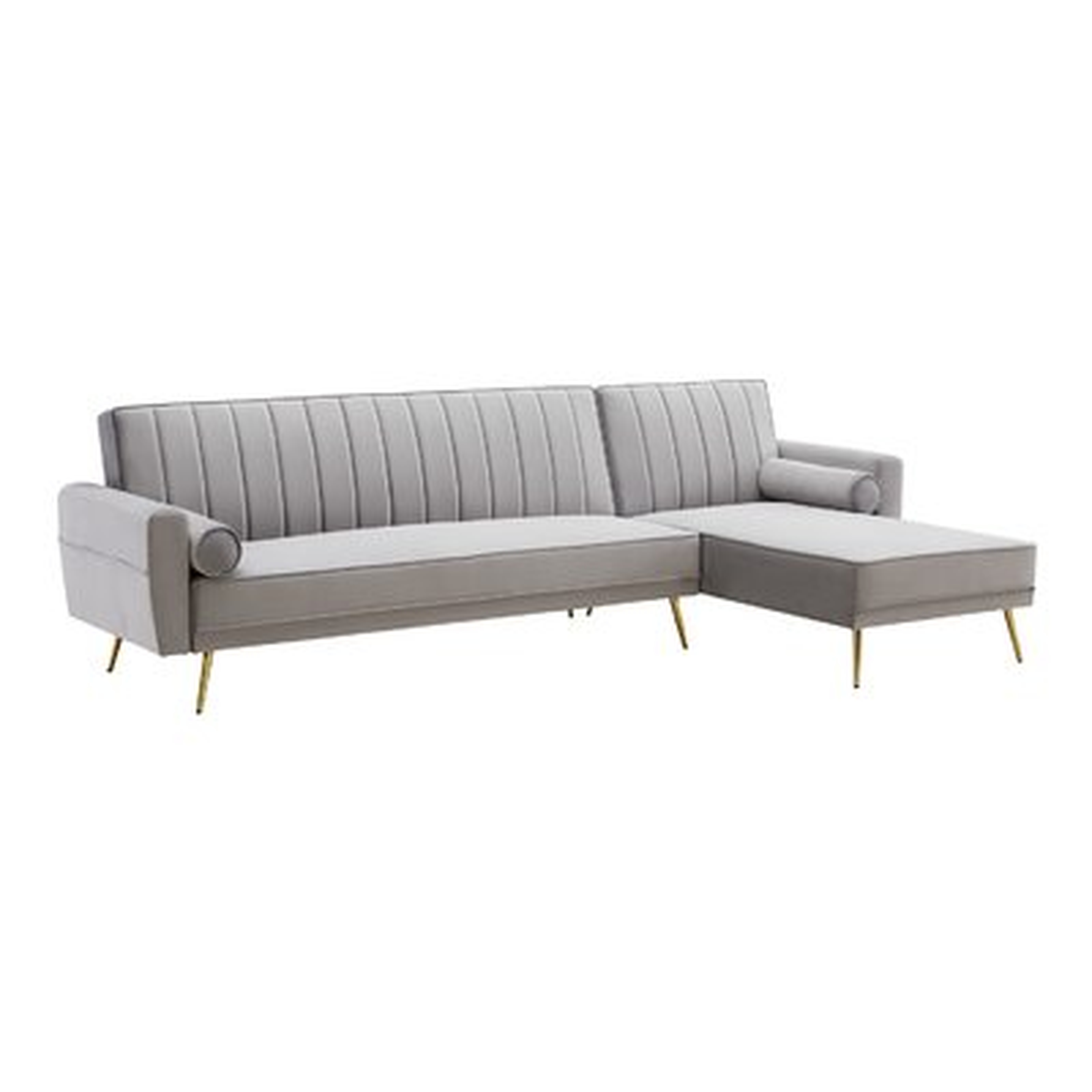 Isulf Velvet 118'' Square Arm Sofa Chaise - Wayfair