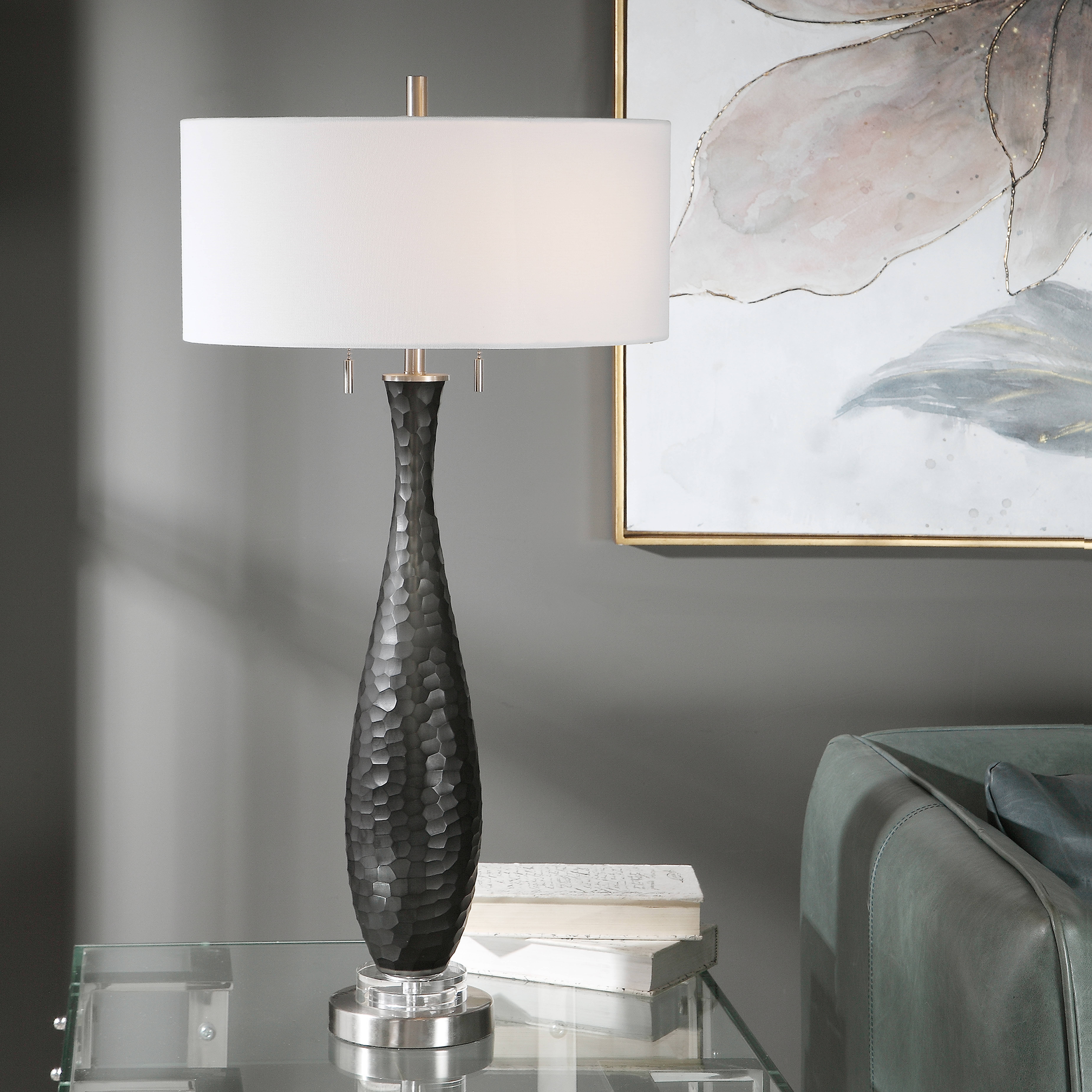 Jothan Frosted Black Table Lamp - Hudsonhill Foundry