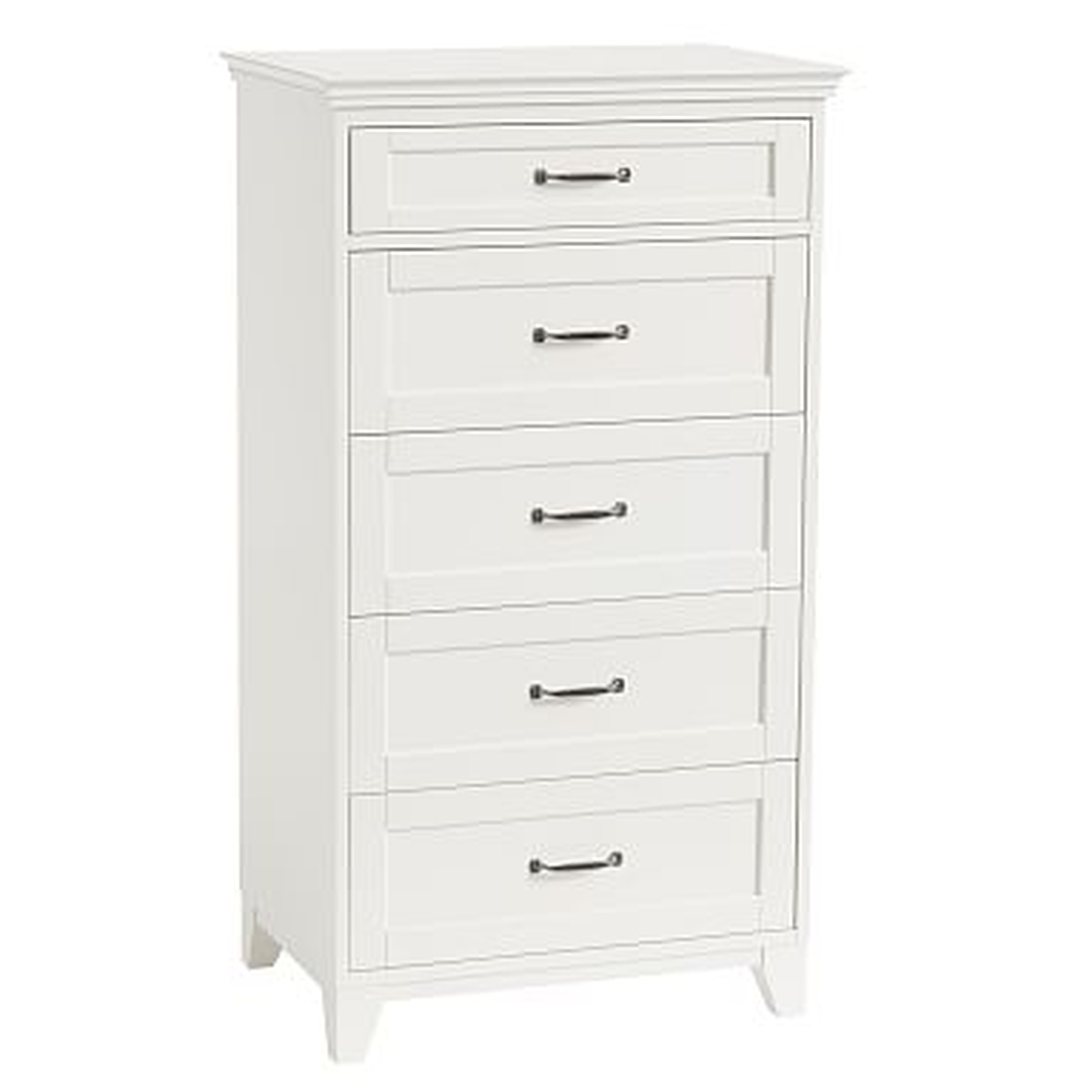 Hampton 5-Drawer Tall Dresser, Simply White - Pottery Barn Teen