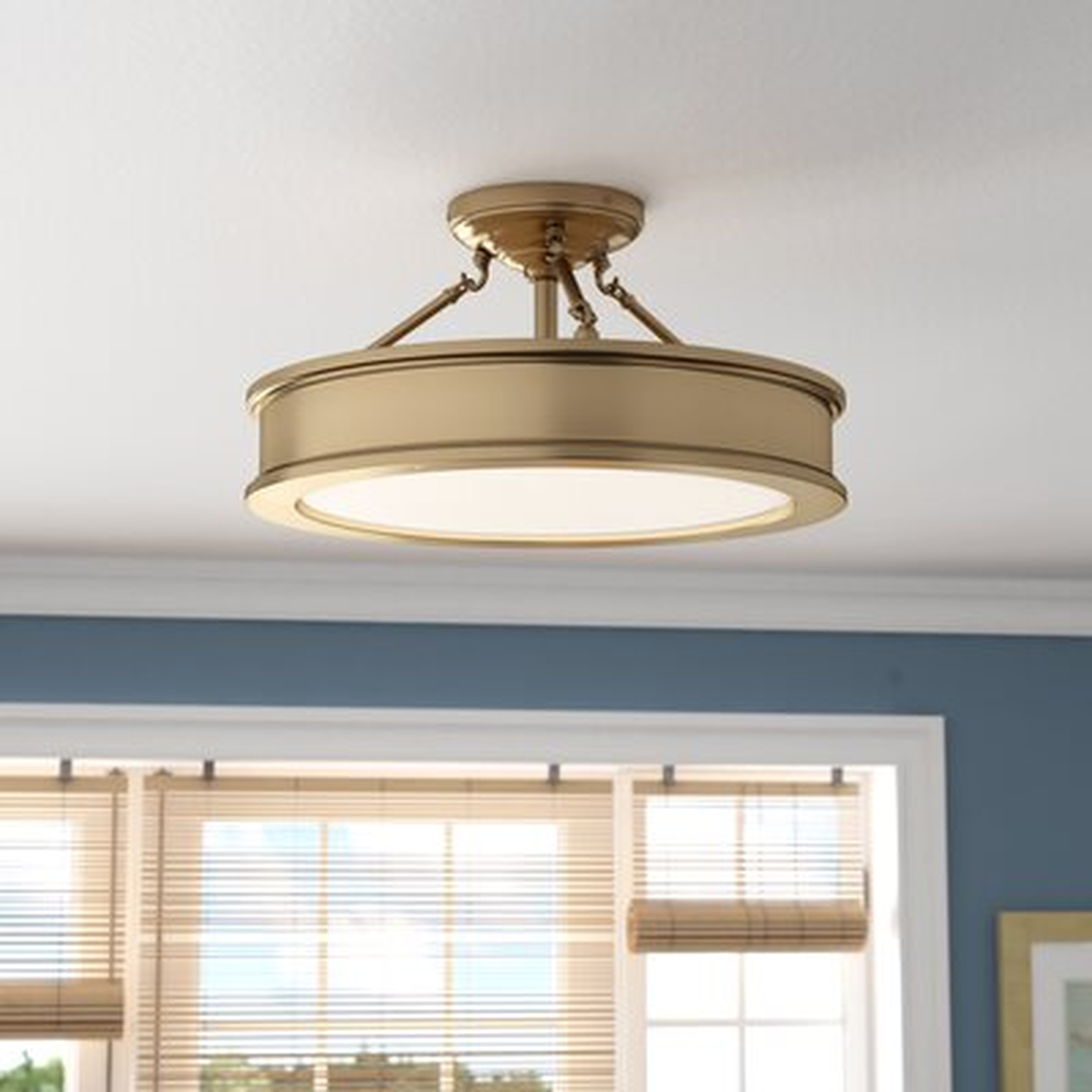 Everlee 3 - Light 19" Shaded Drum Semi Flush Mount - Wayfair