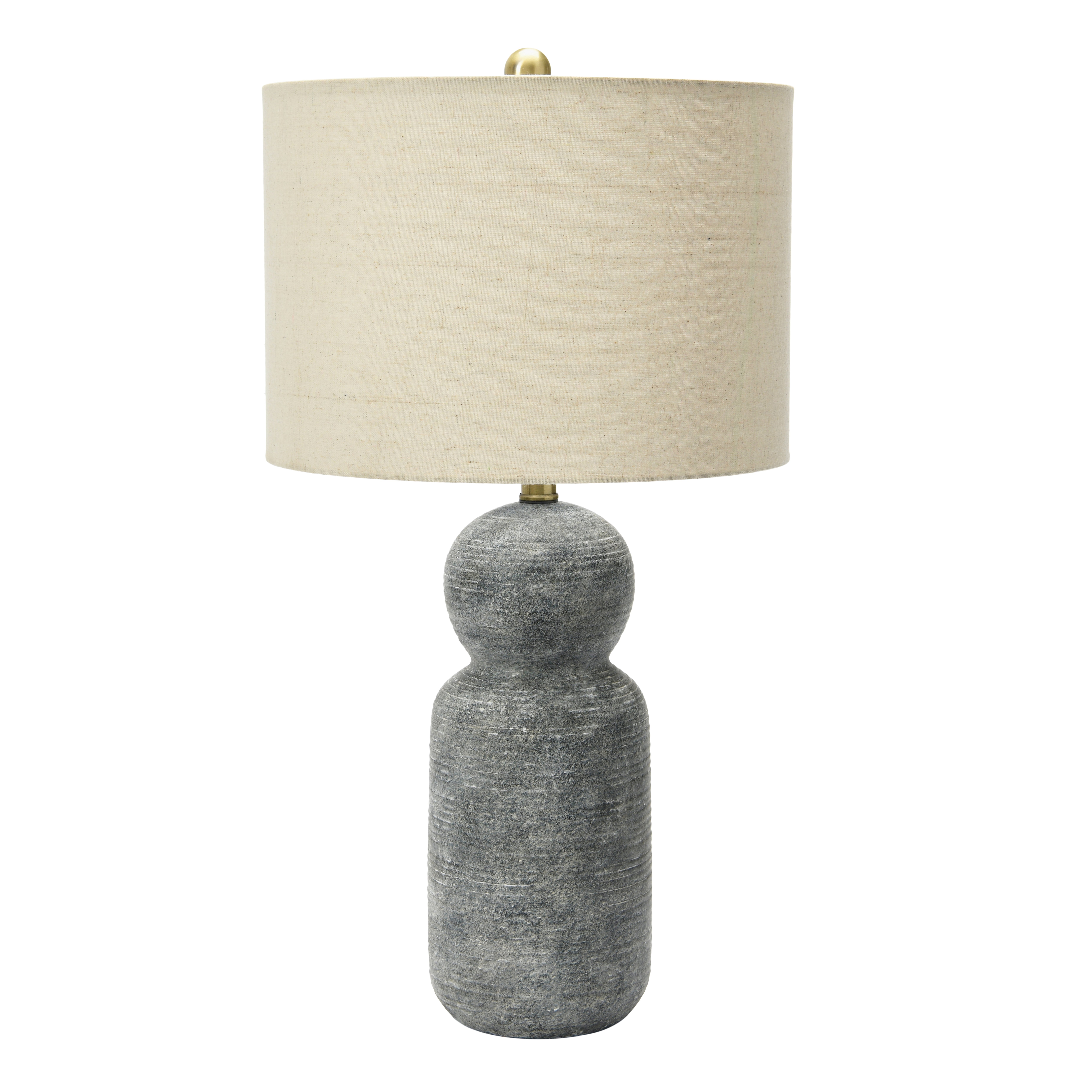 14" Round Stoneware Desk Lamp - Creative Co-Op