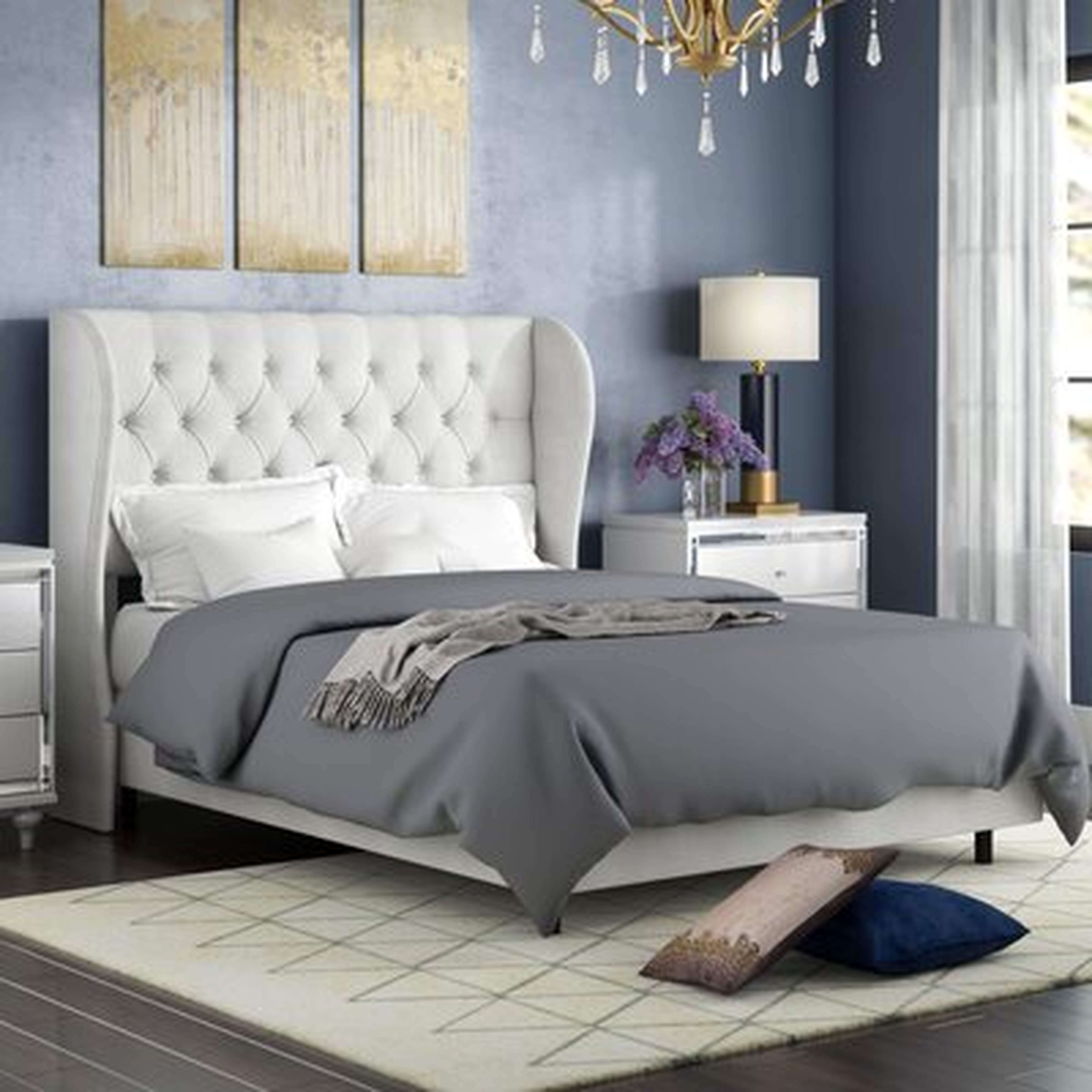 Alcantara Diamond Upholstered Standard Bed - Wayfair